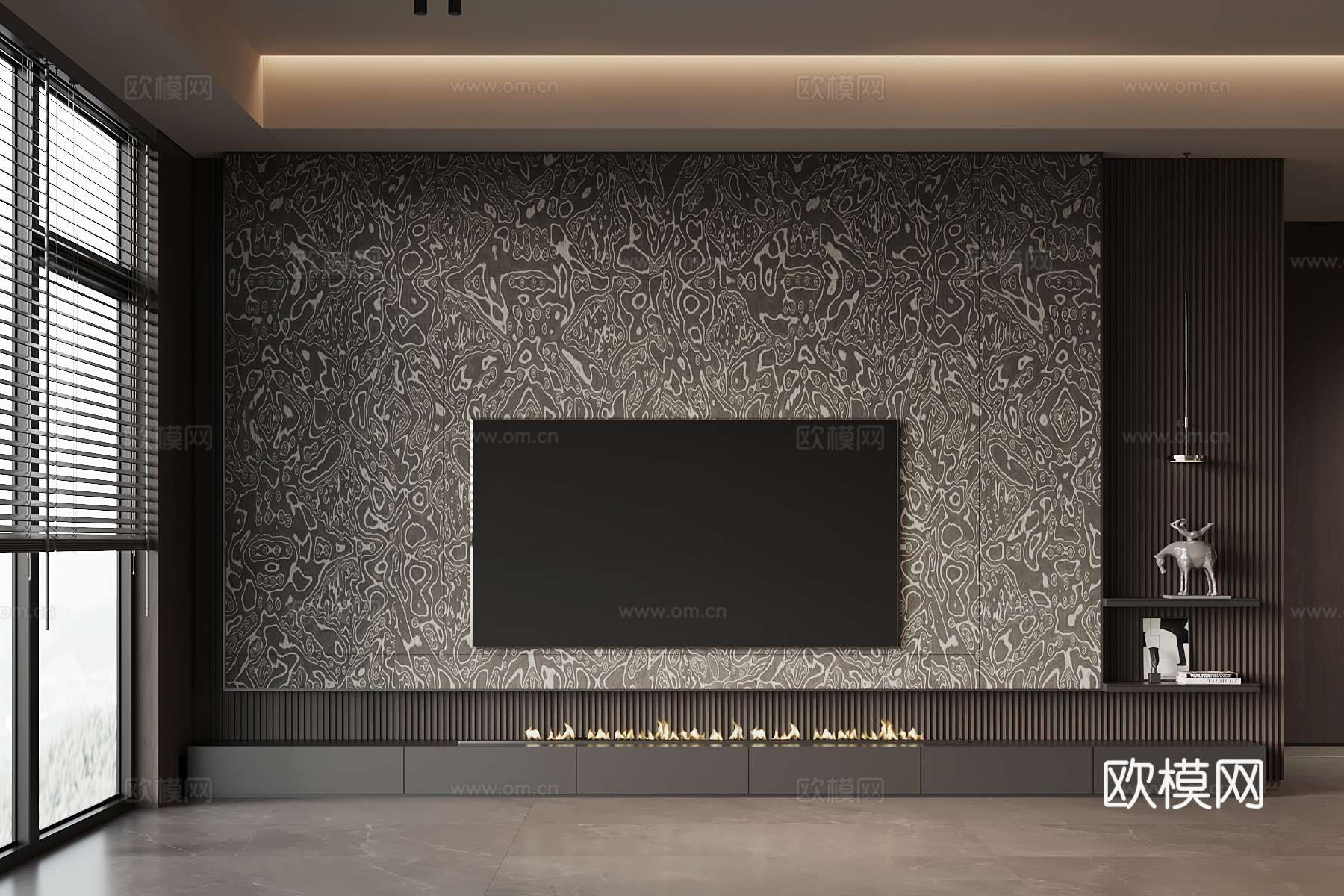 意式背景墙 电视背景墙su模型