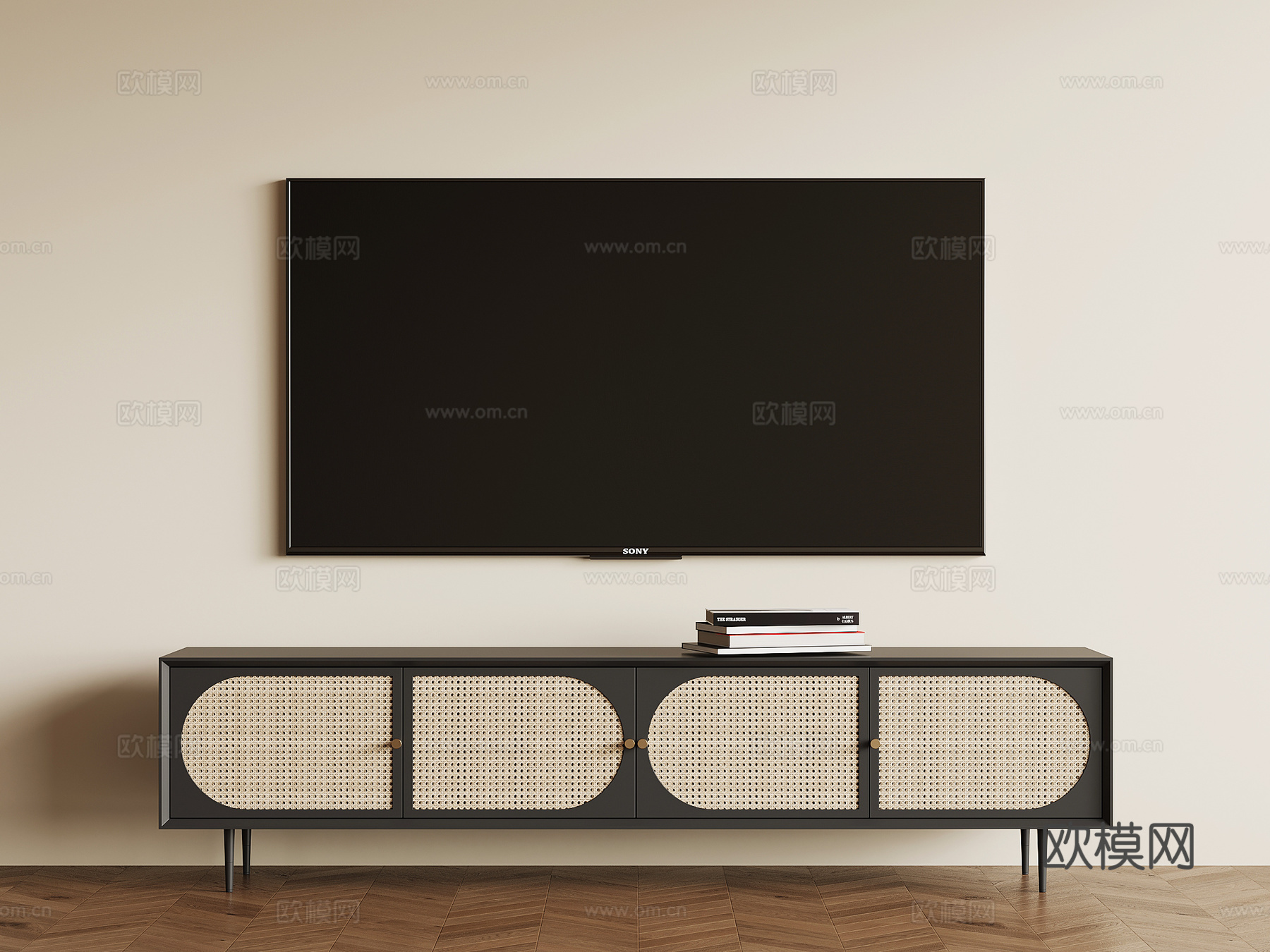 法式复古电视柜su模型