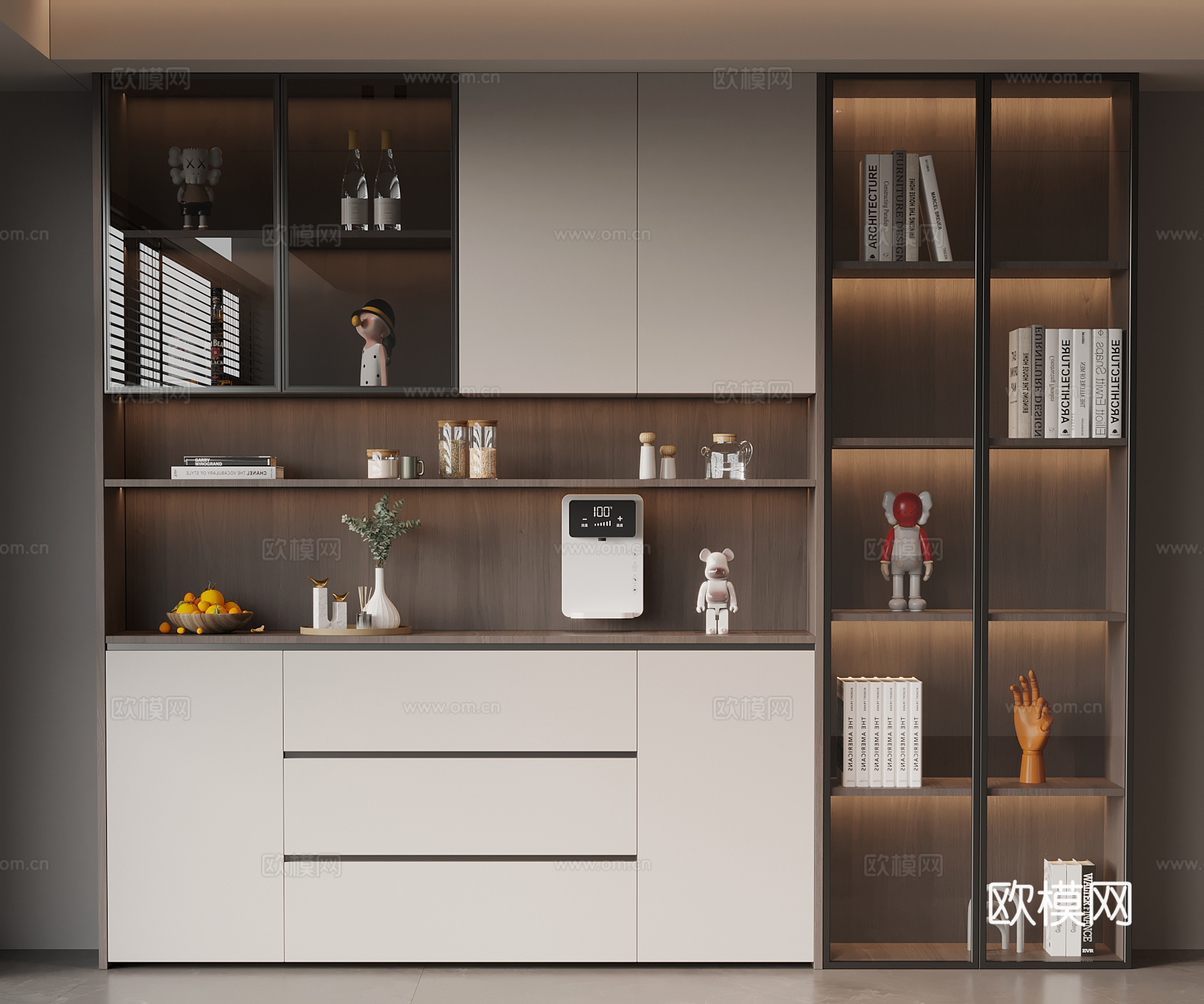 现代意式餐边柜 酒柜su模型
