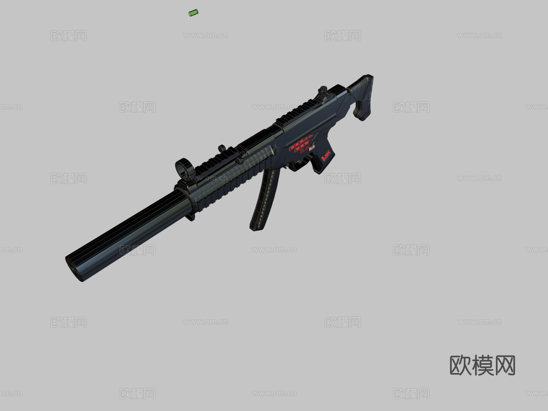 MP5隐秘型1射击动画3d模型下载（渲染图2）