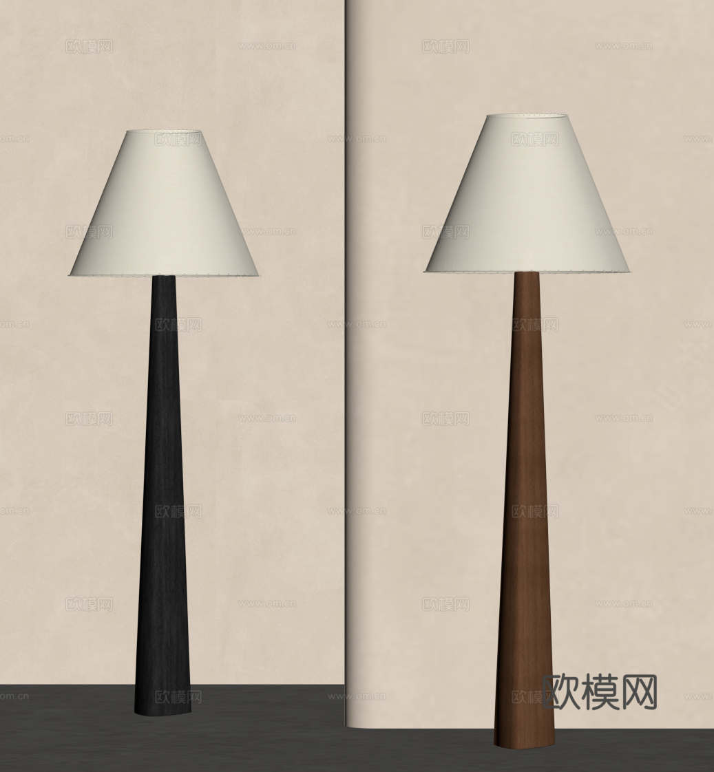 法式中古落地灯su模型