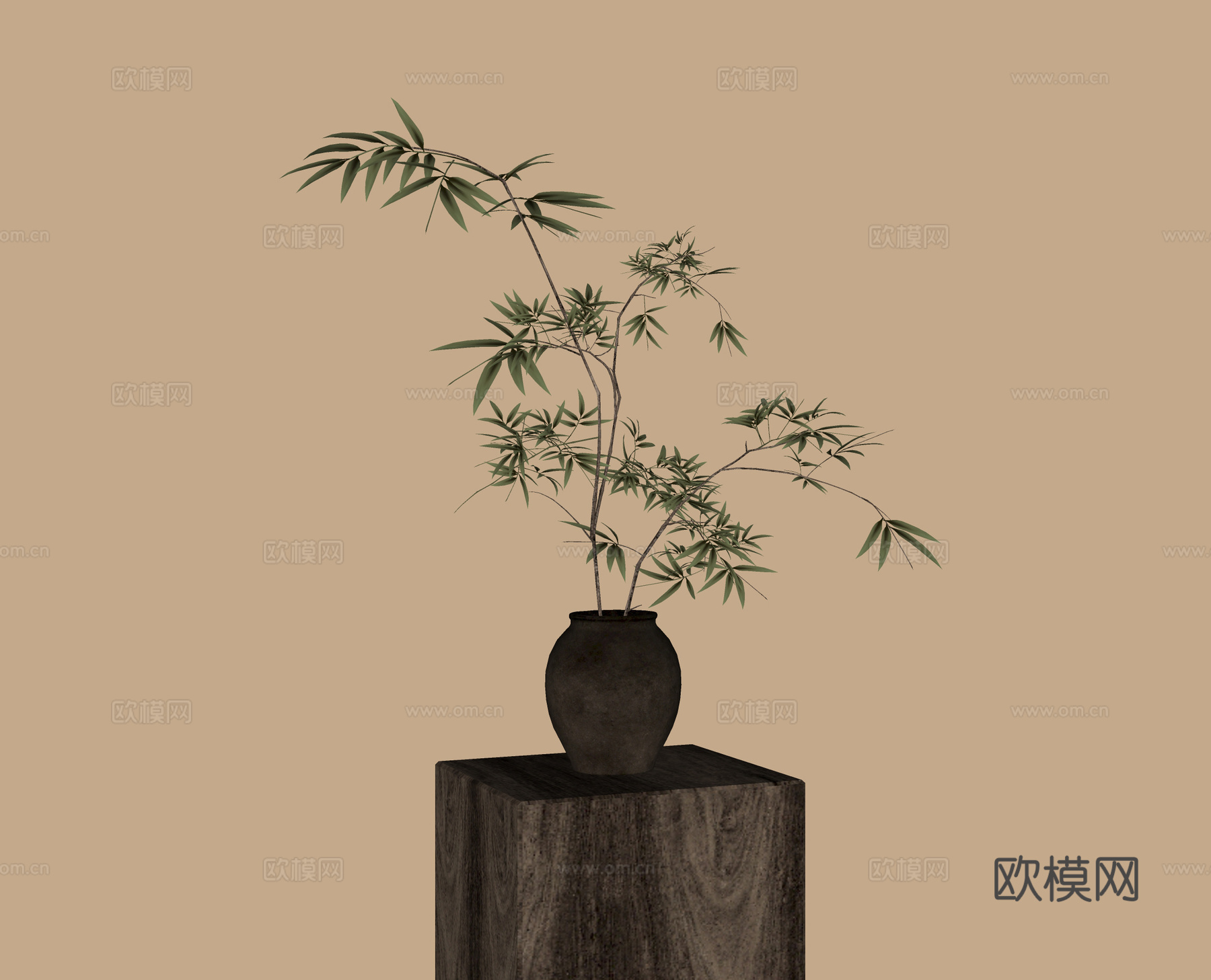 现代绿植花艺su模型