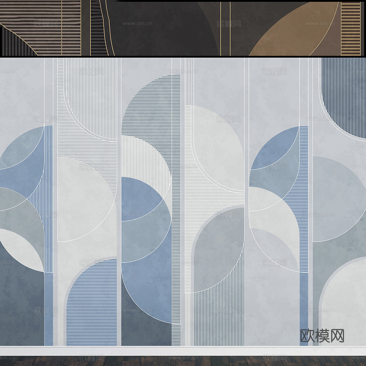 墙布 壁画 墙纸3d模型下载（渲染图2）