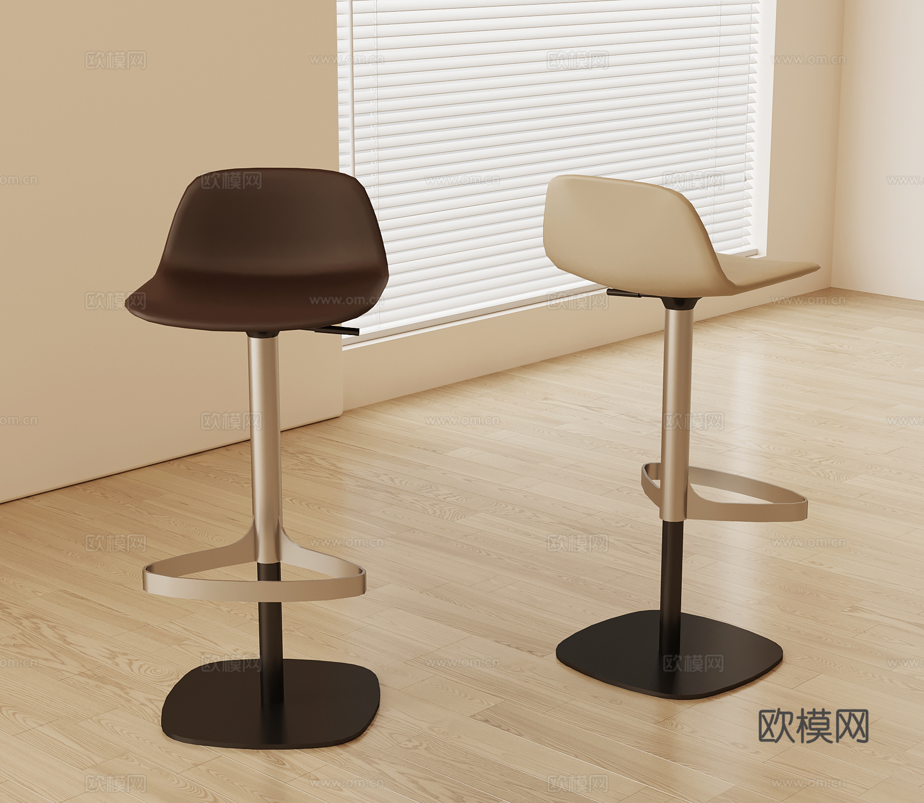 现代意式吧椅 吧凳su模型
