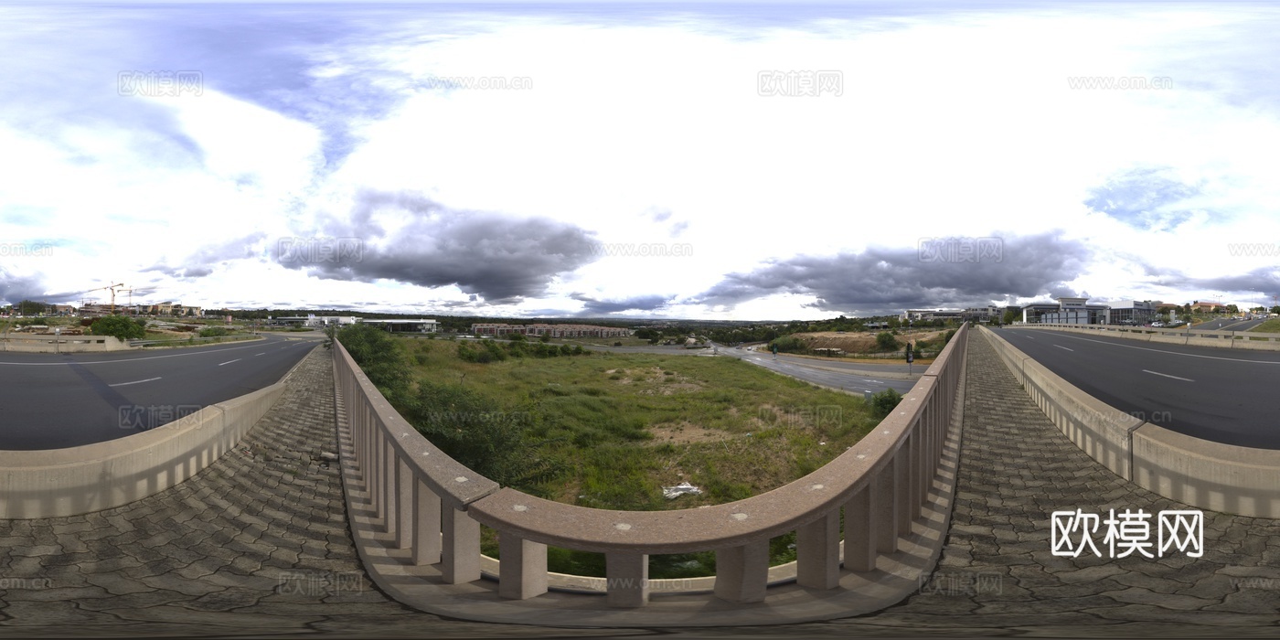 户外城市远景天空HDR