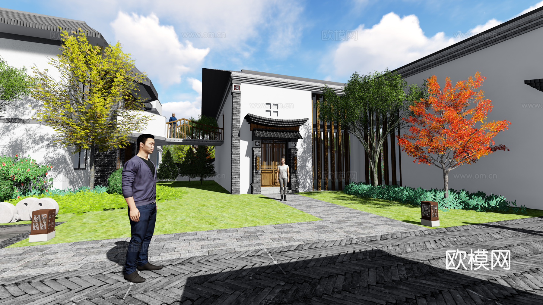 度假区景观  景观设计  民宿度假景观  毕业设计 风景园林su模型