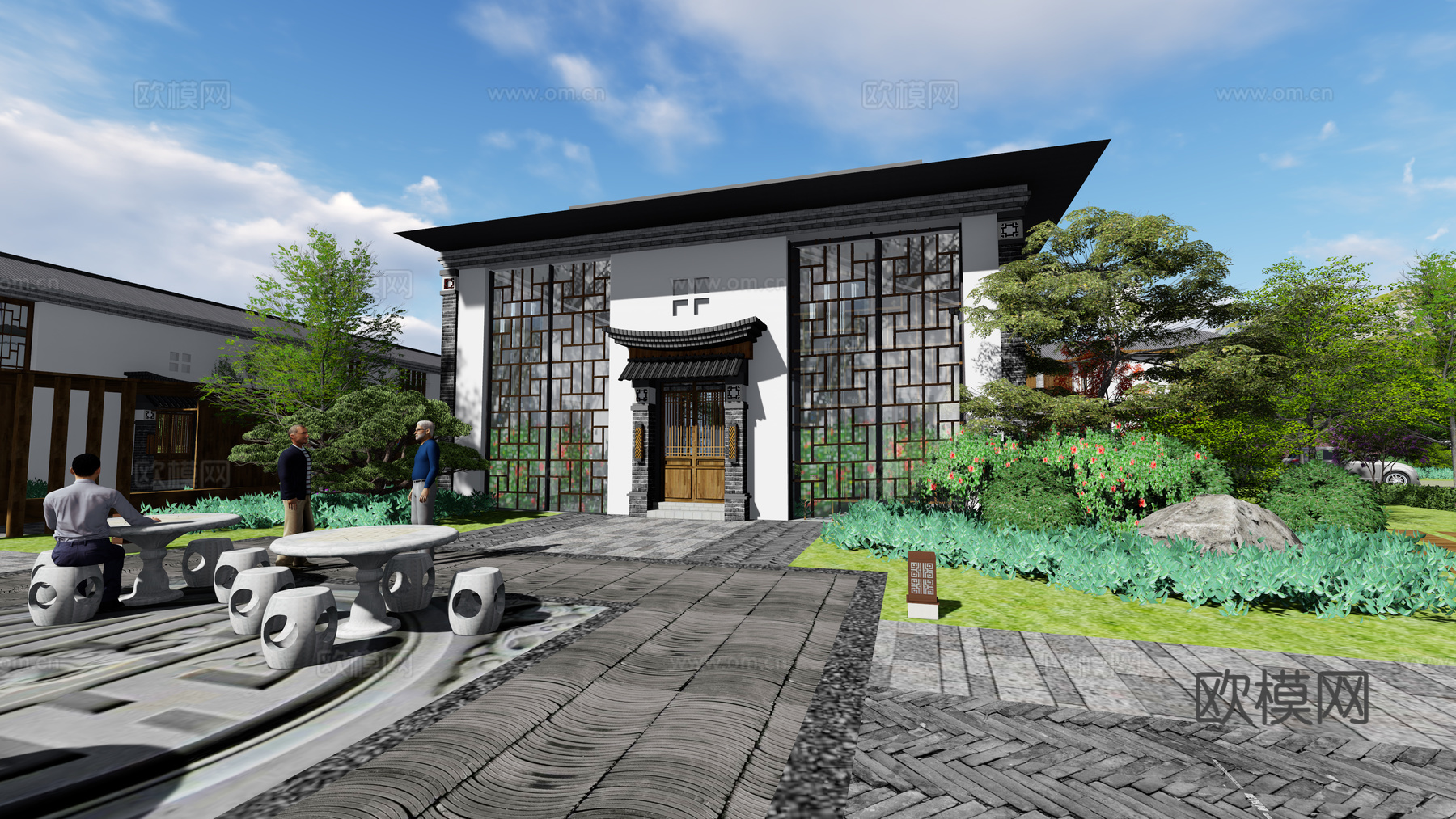 度假区景观  景观设计  民宿度假景观  毕业设计 风景园林su模型