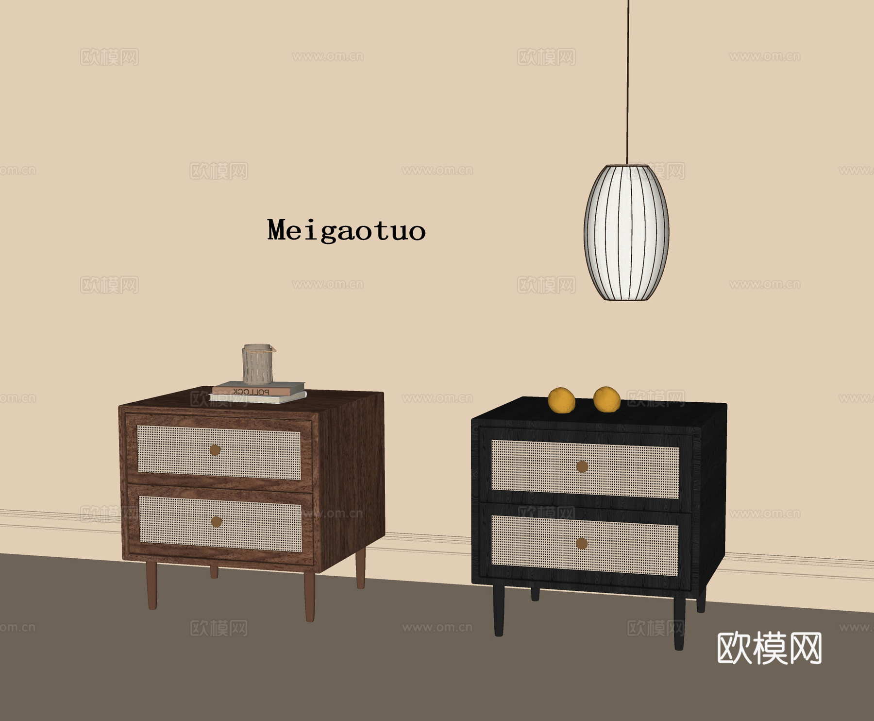 现代床头柜su模型