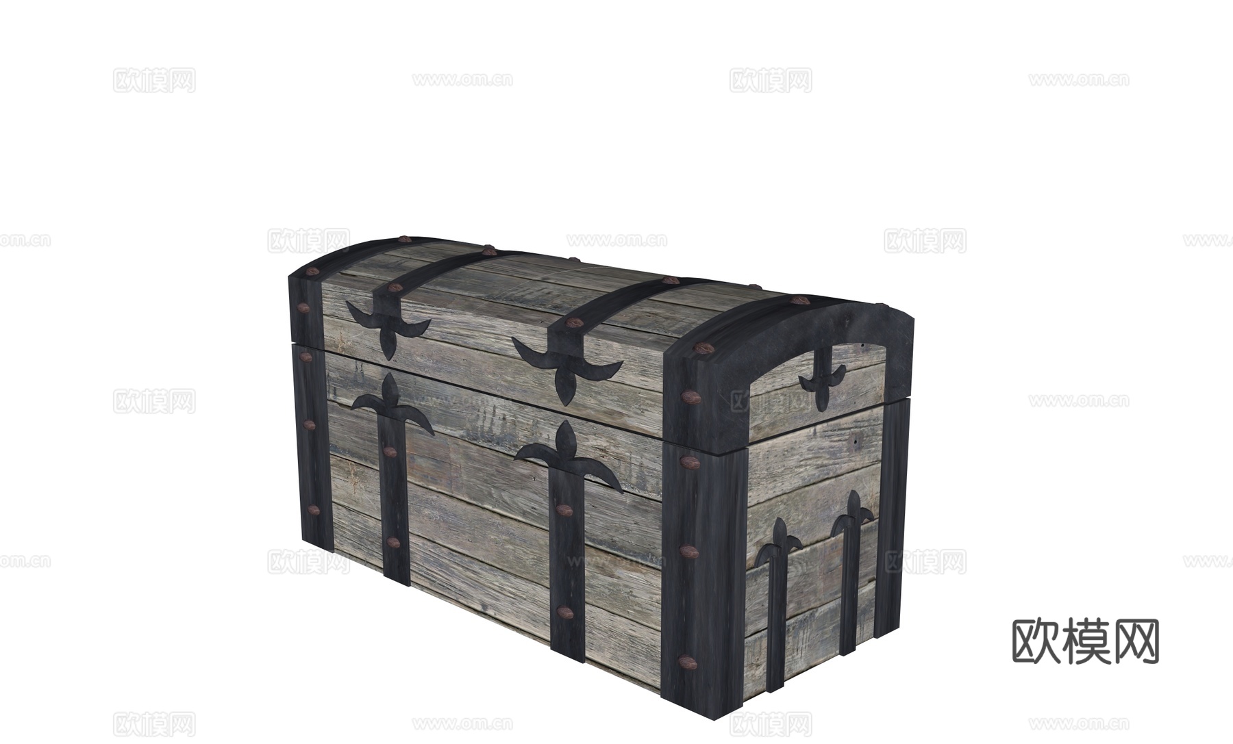 复古箱子边柜su模型下载（渲染图2）