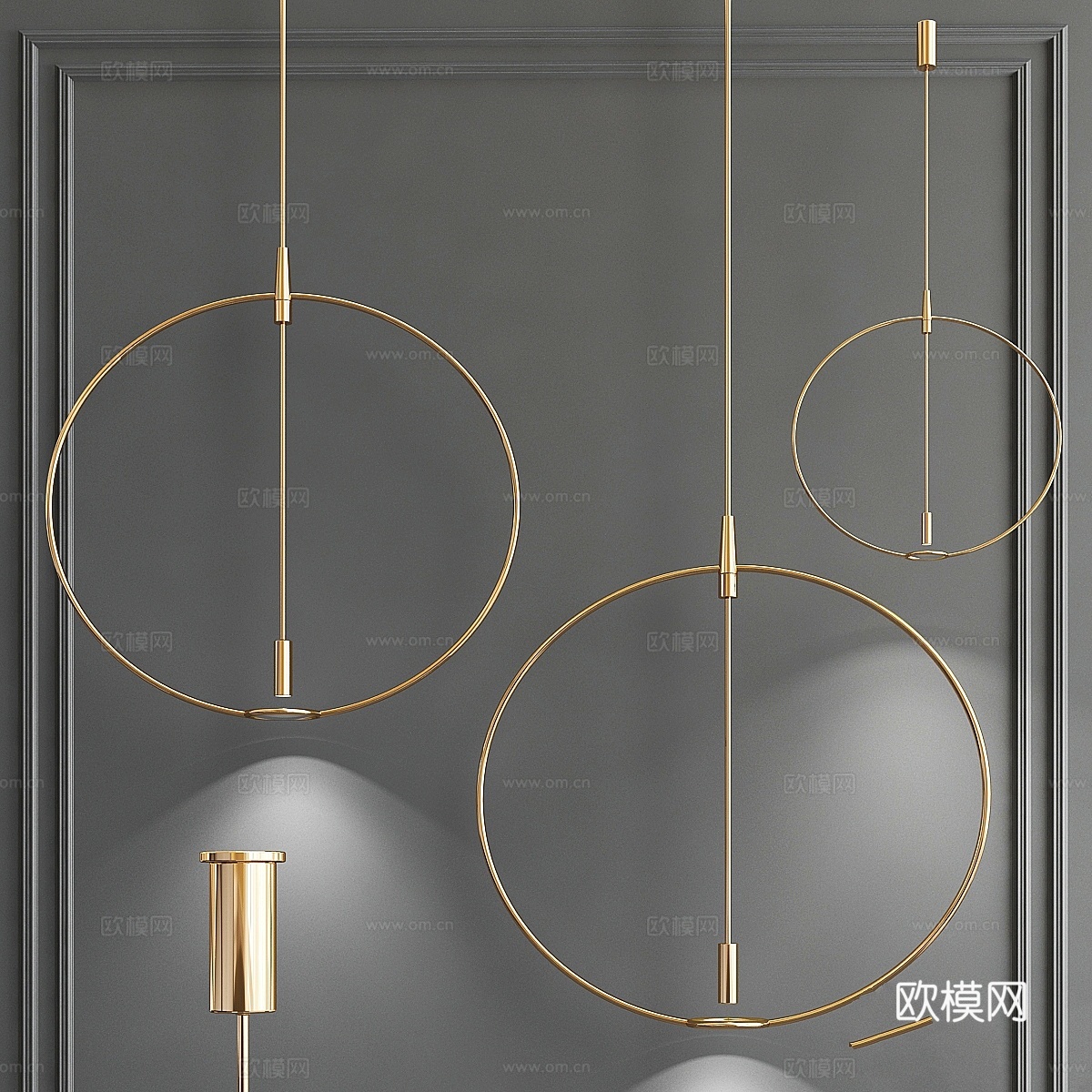 放大镜吊灯3d模型下载