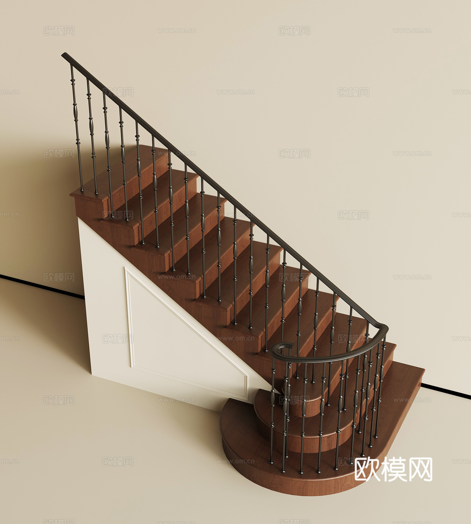 法式复古楼梯3d模型下载