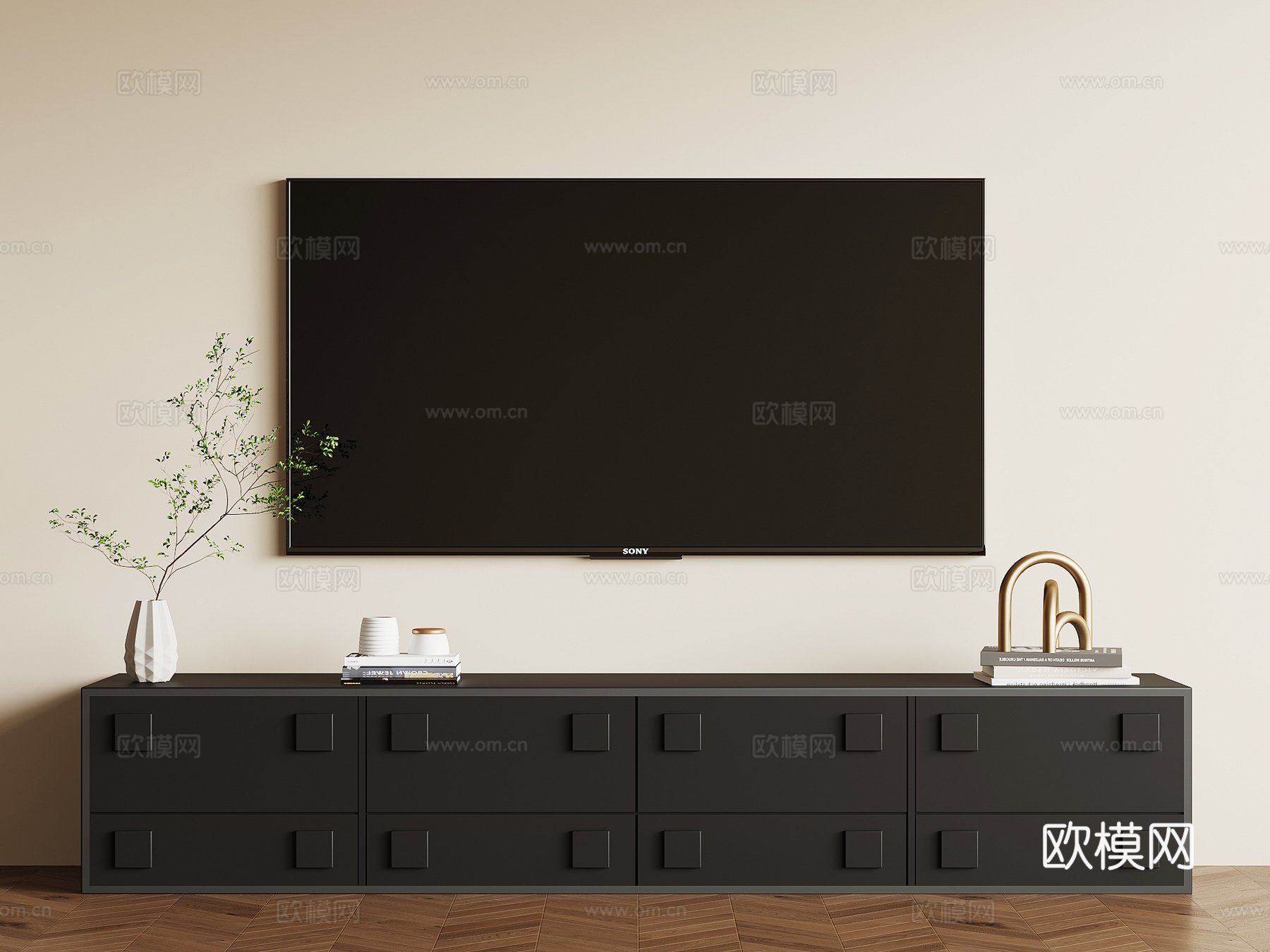 法式复古电视柜su模型