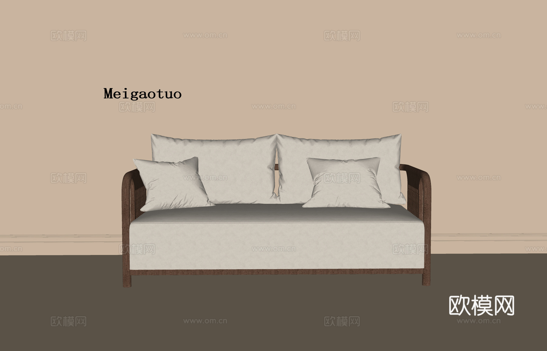 现代双人沙发su模型