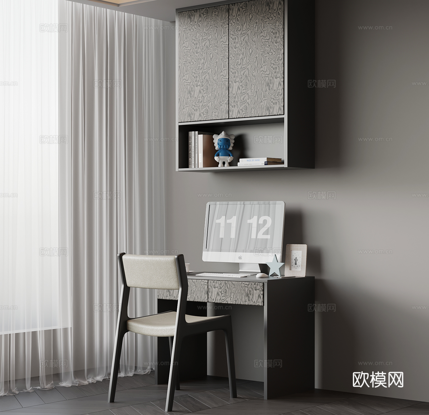 意式书桌椅su模型