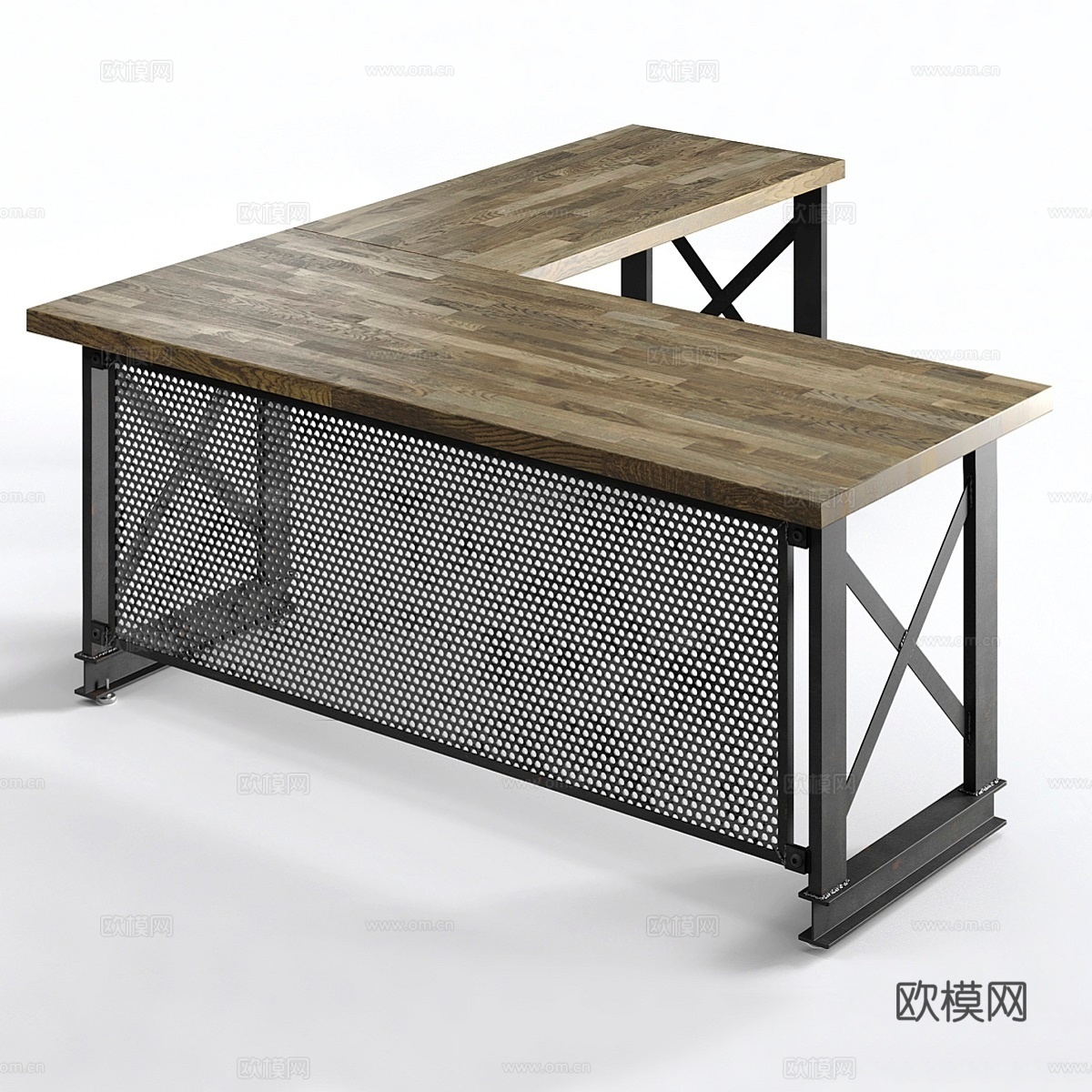 铁器时代办公桌3d模型下载