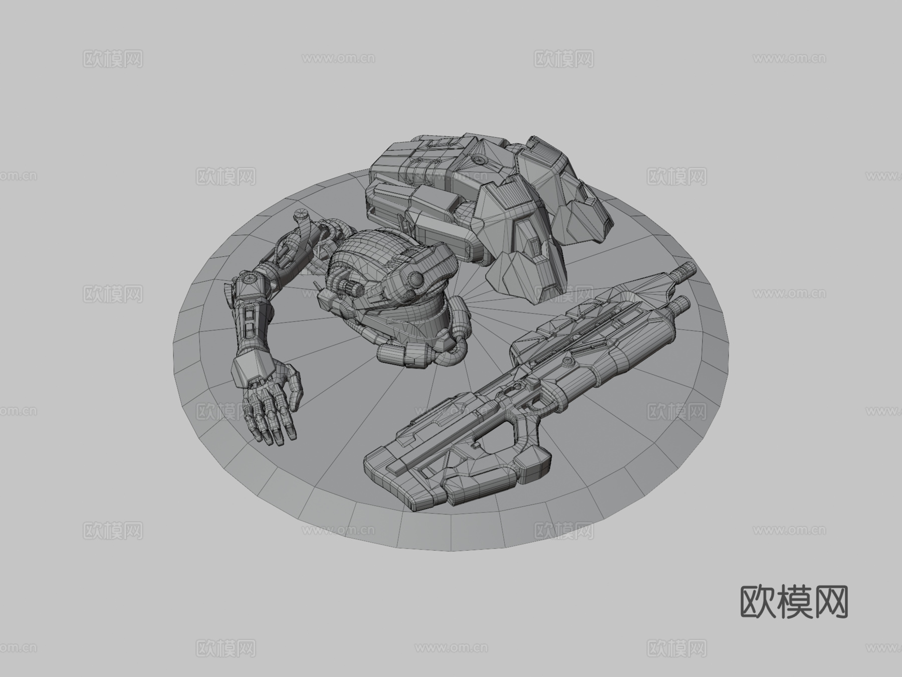 光环斯巴达套装3d模型下载（渲染图3）