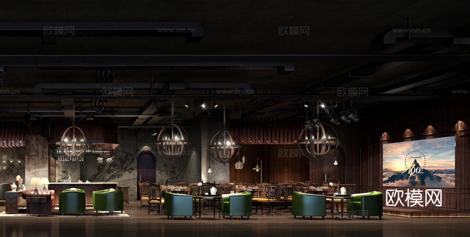 咖啡店 奶茶店 最新全套施工图 效果图合集cad施工图