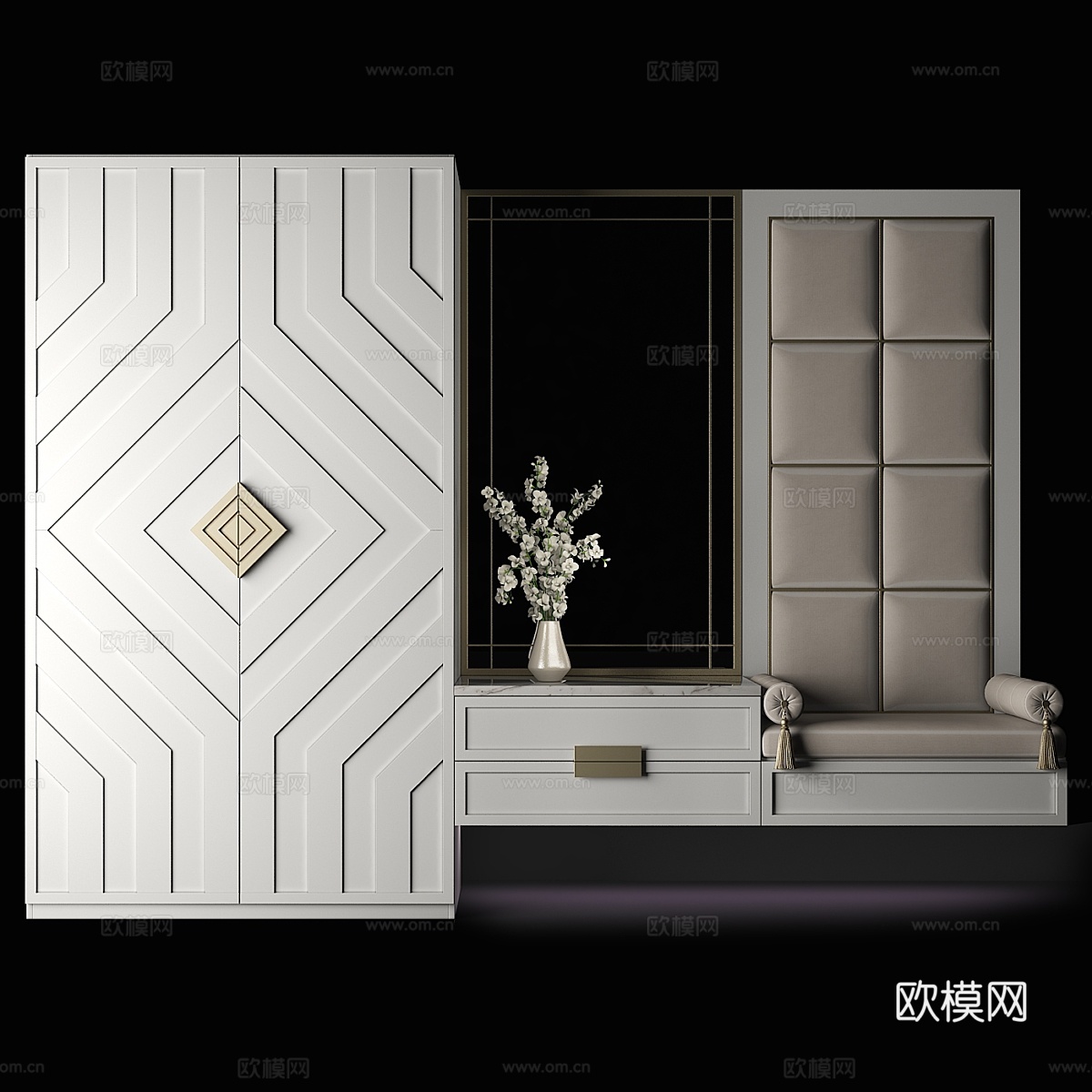 玄关家具组合643d模型下载