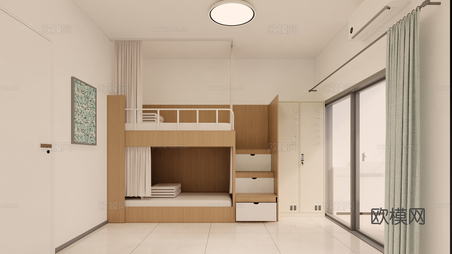 现代宿舍空间su模型