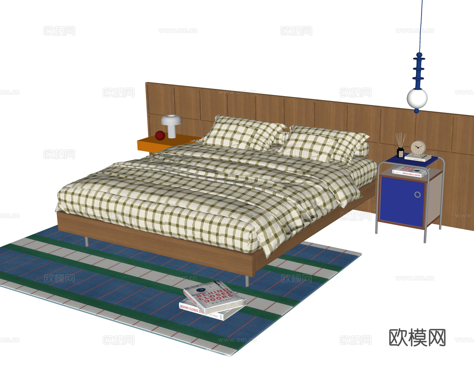 现代儿童床 儿童地毯su模型