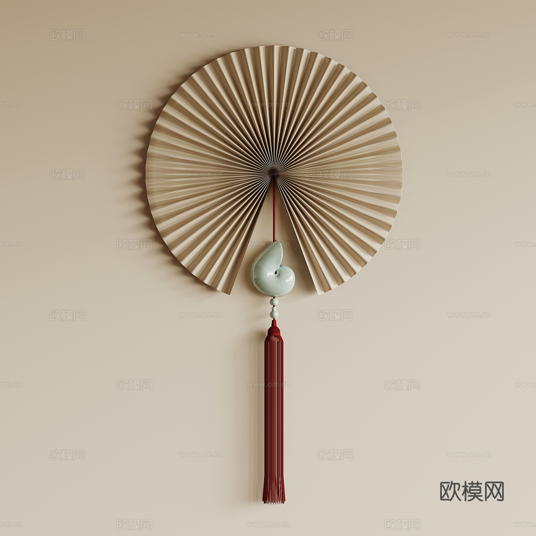 新中式墙饰su模型