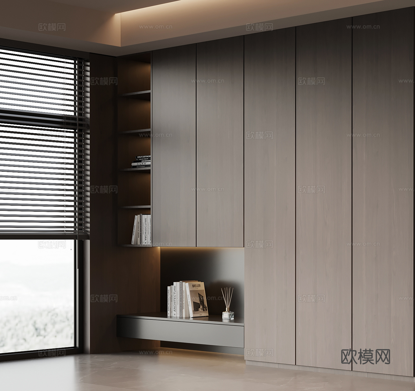 意式衣柜 成品衣柜su模型