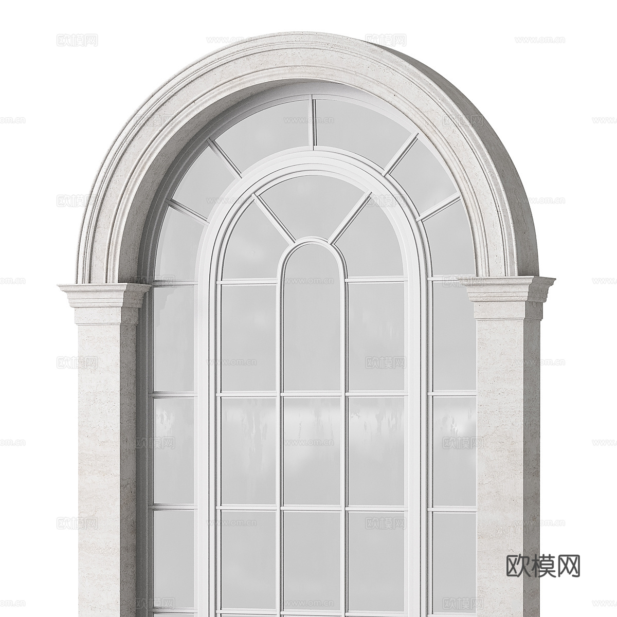 法式阳台 露台窗户 拱形窗3d模型下载（渲染图4）