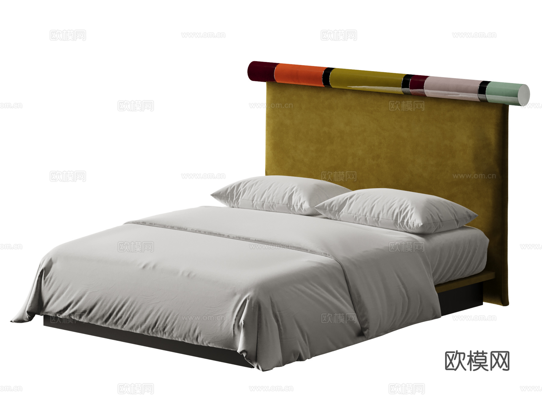 bolzan Rosary 包豪斯双人床 地台床 儿童床3d模型下载（渲染图2）