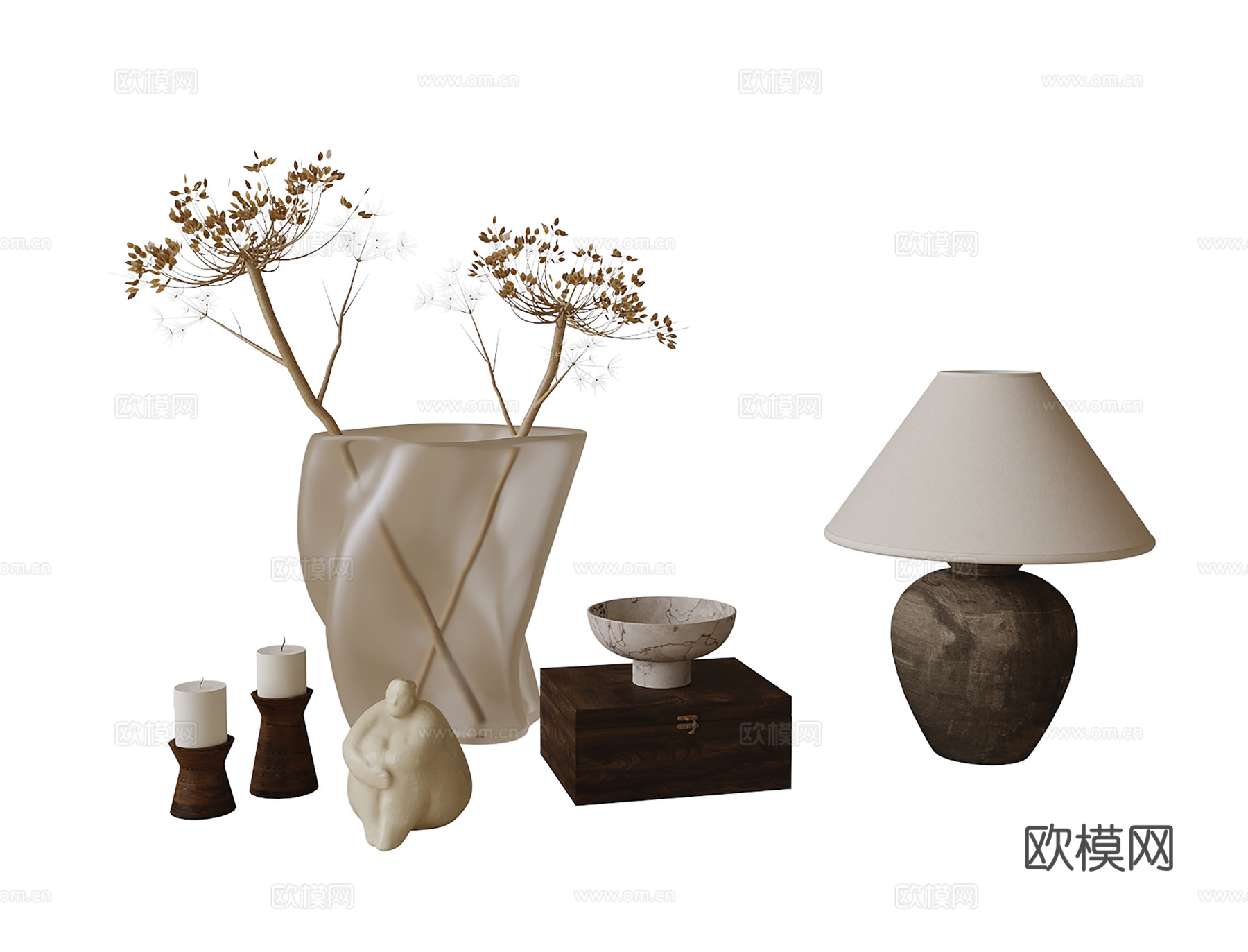 现代饰品摆件su模型