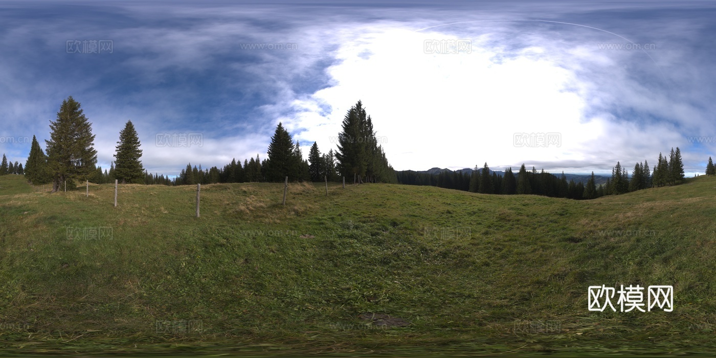 户外天空草地树木HDR