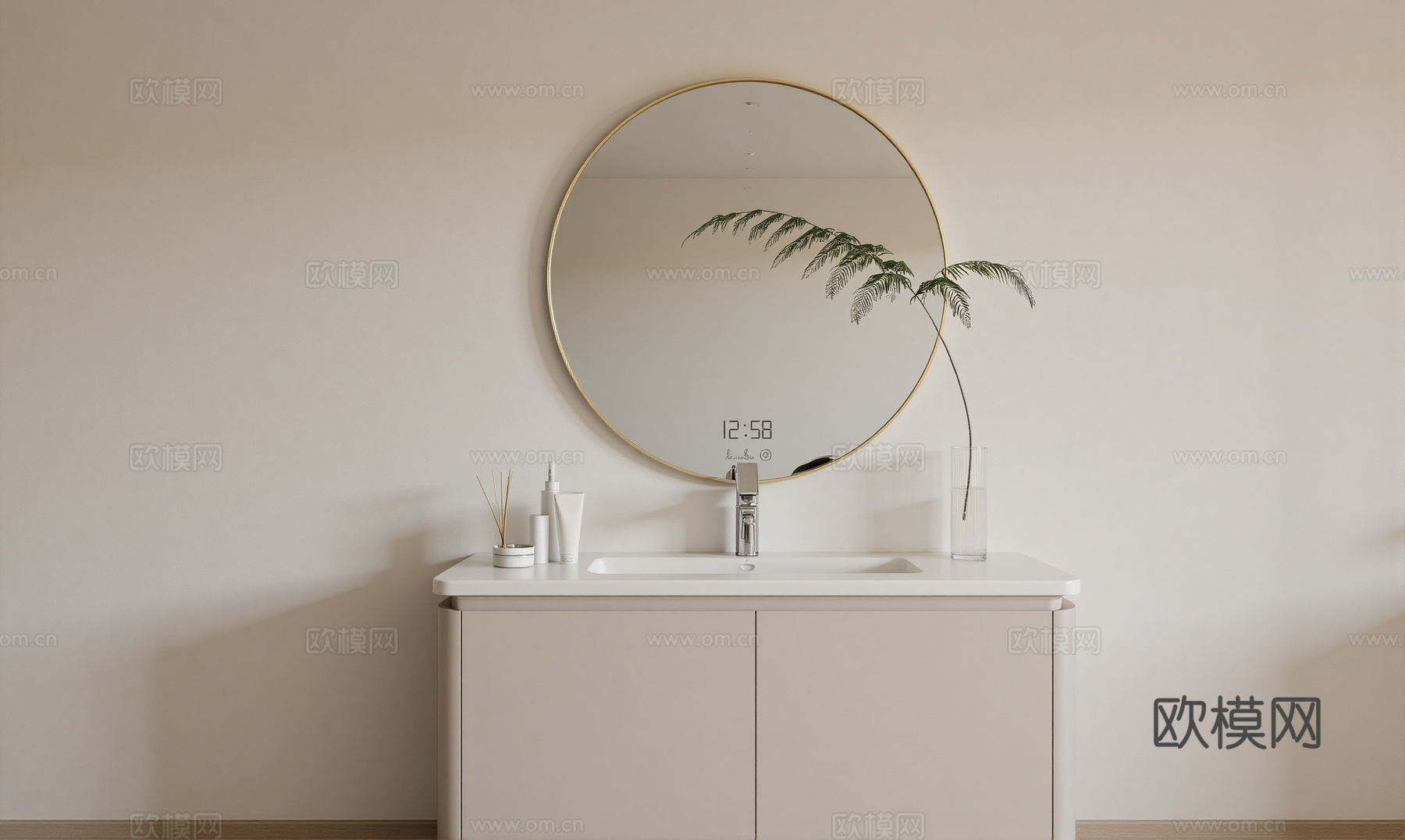 现代浴室柜洗手台su模型