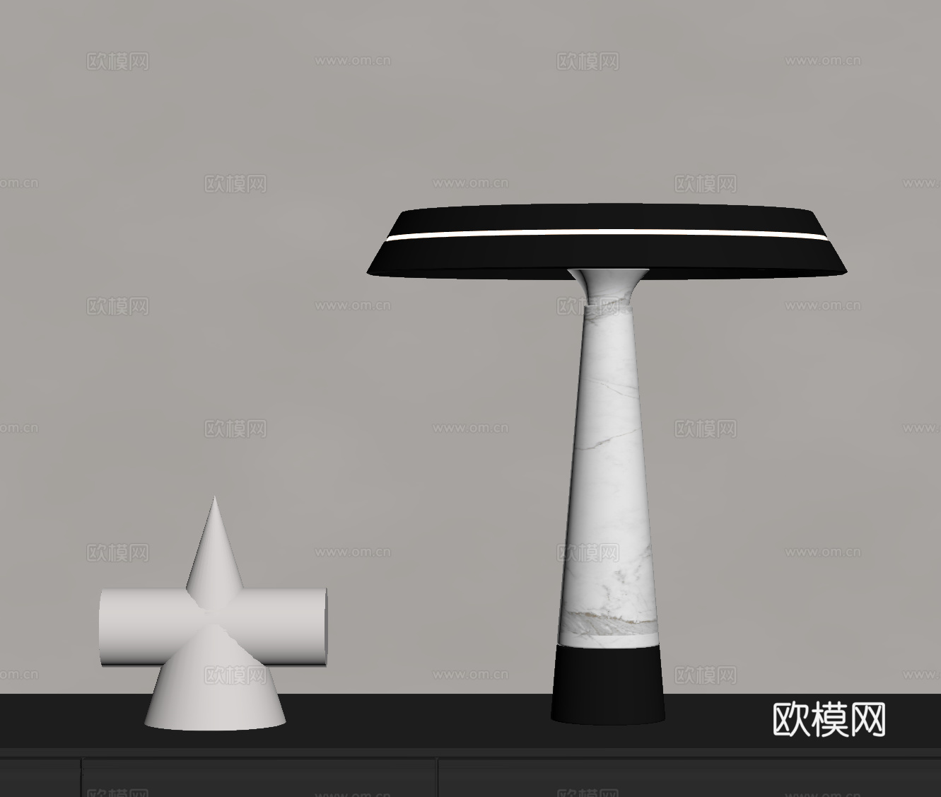 现代意式台灯su模型