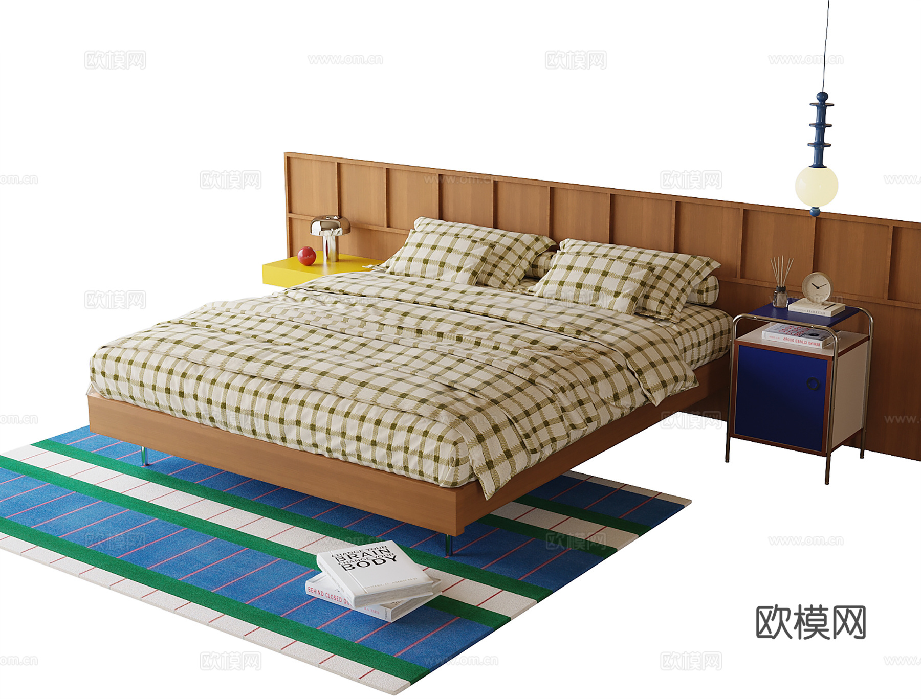 现代儿童床 儿童地毯su模型