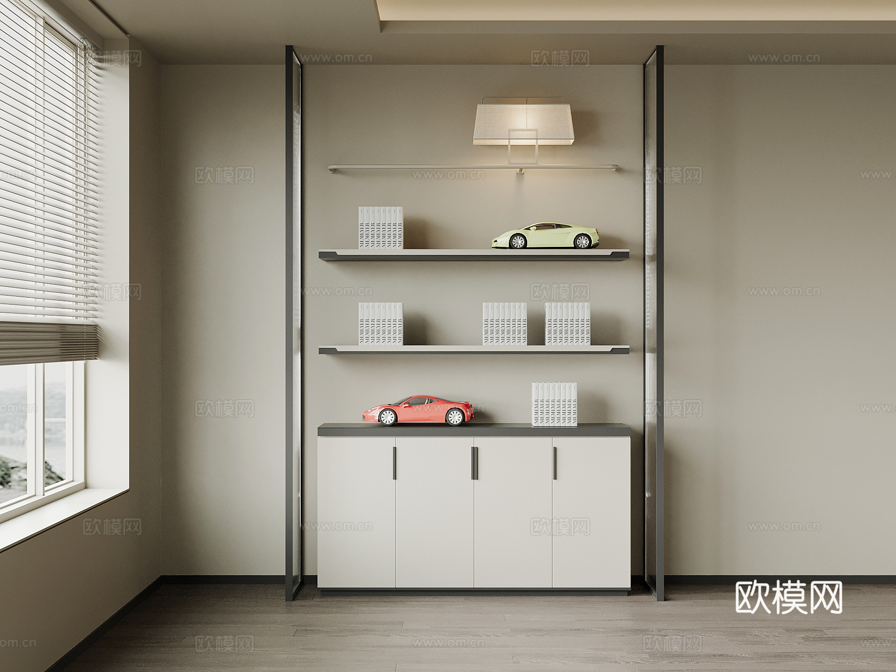 现代置物架 装饰柜su模型