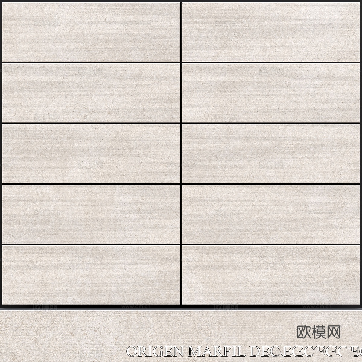 佩隆达奥里根象牙装饰瓷砖 200x6003d模型下载