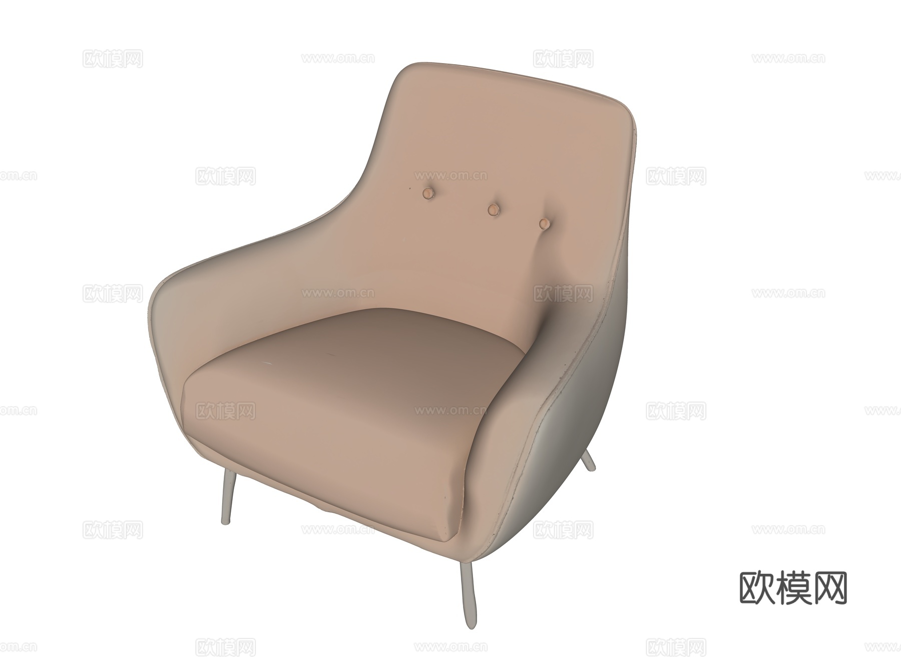现代简约休闲单人沙发su模型