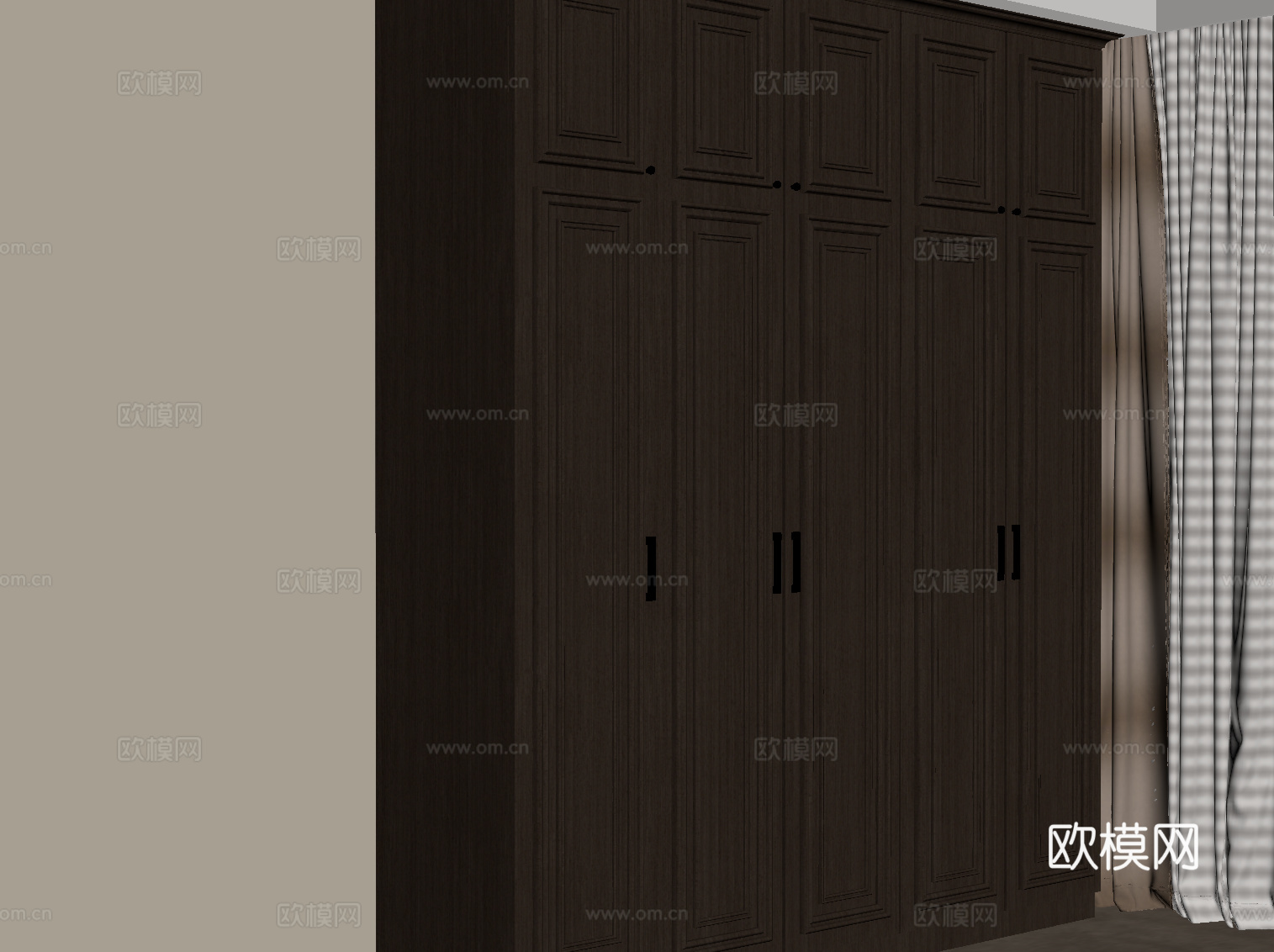 新中式衣柜 成品衣柜su模型