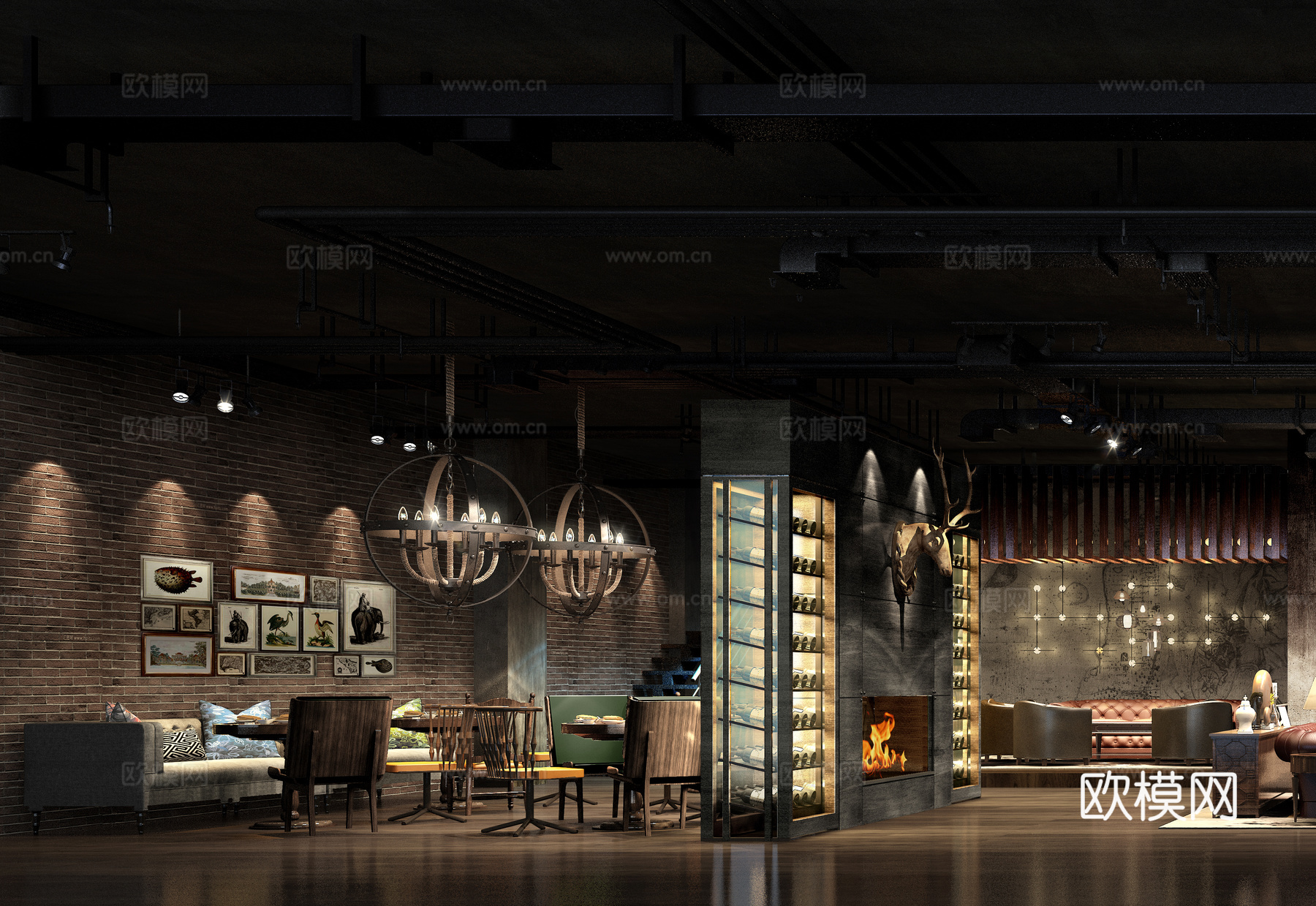 咖啡店 奶茶店 最新全套施工图 效果图合集cad施工图