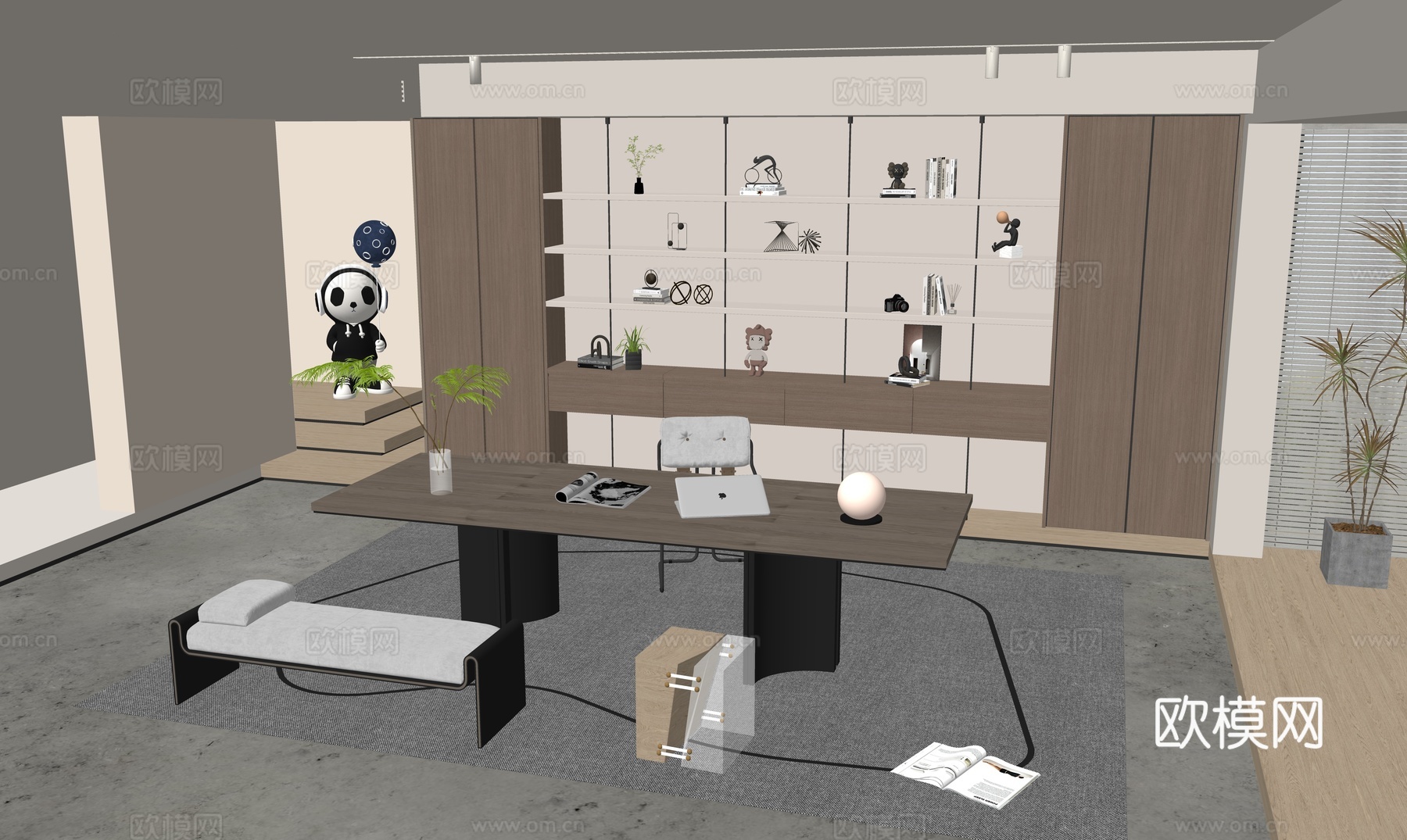 现代茶室su模型