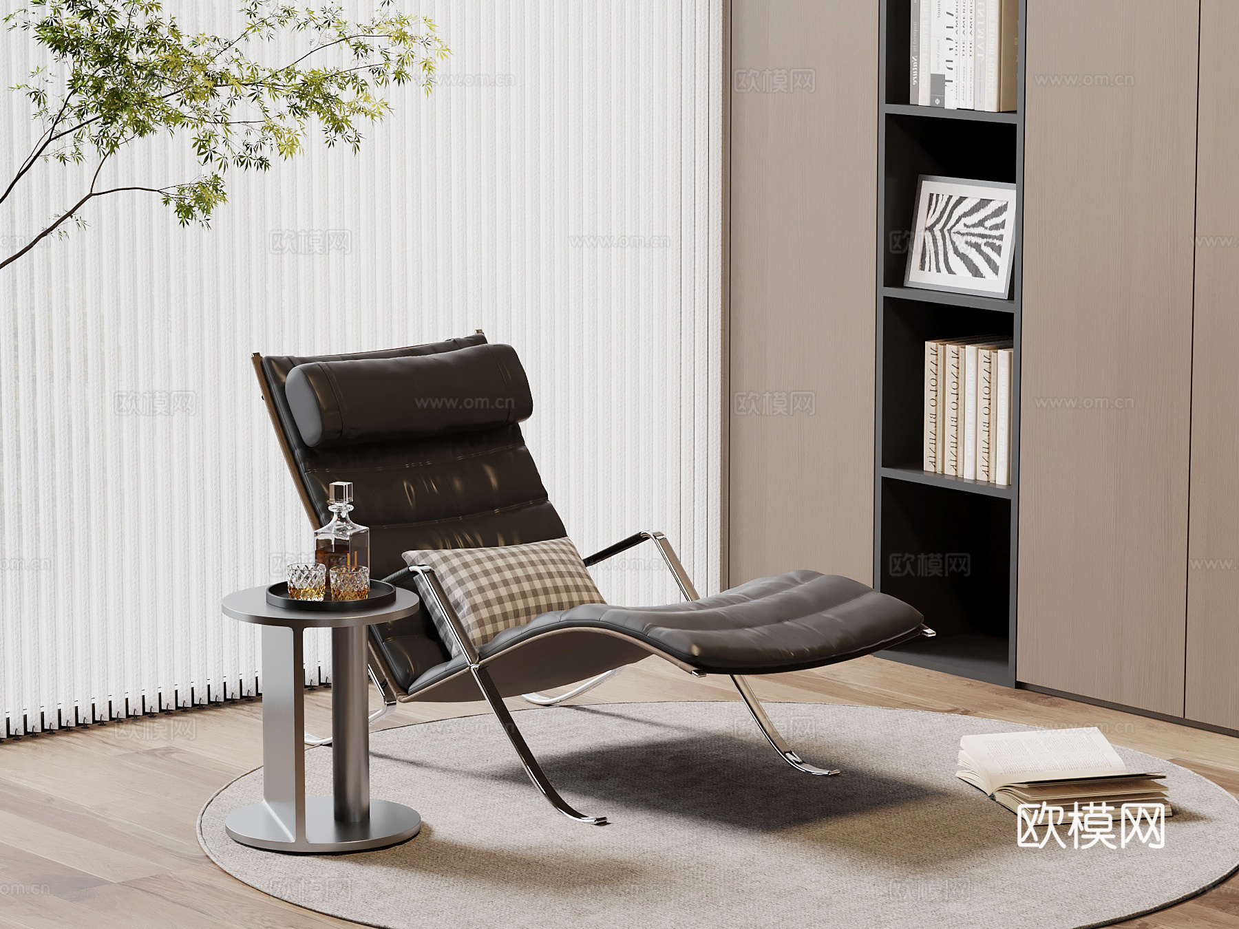 现代意式休闲椅 躺椅3d模型下载
