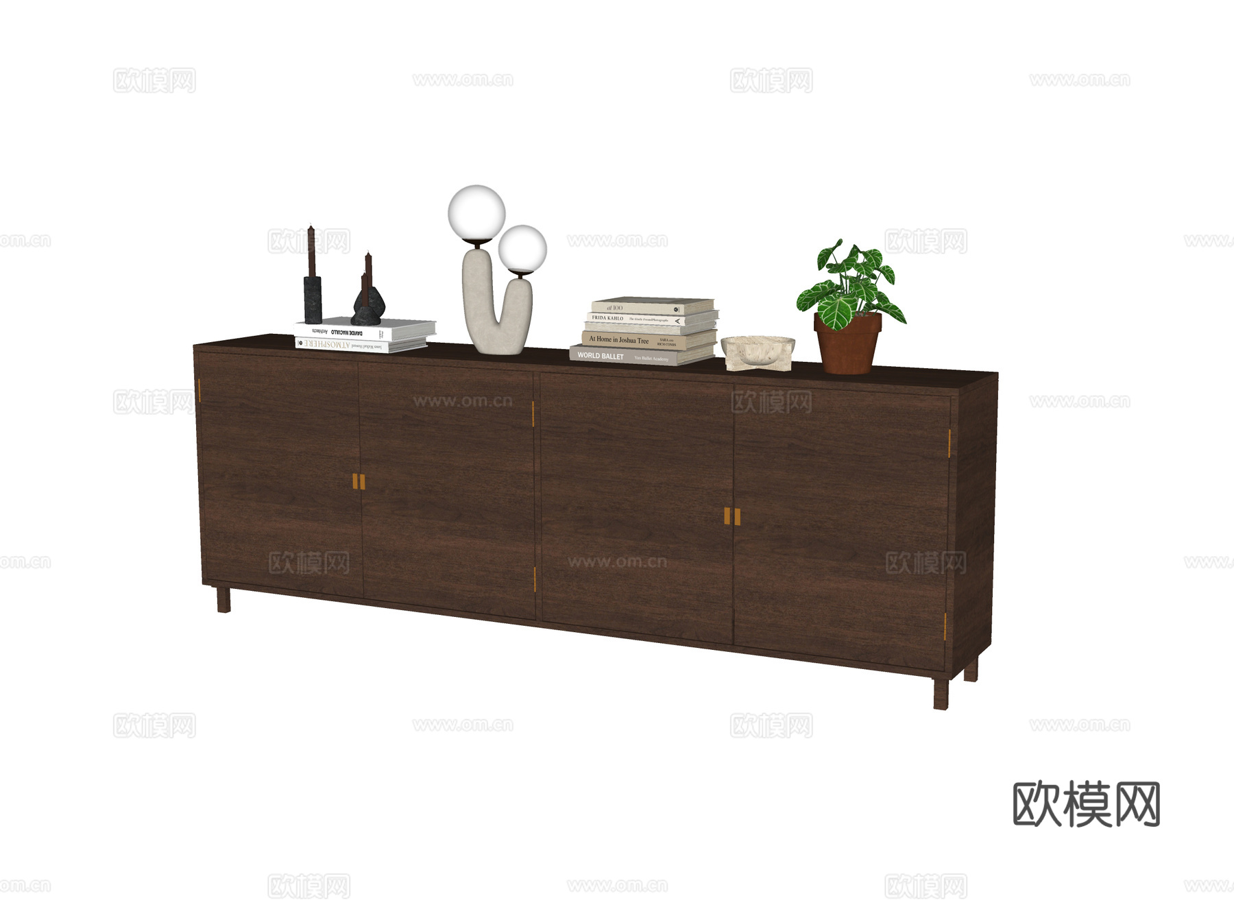 现代边柜 装饰柜su模型