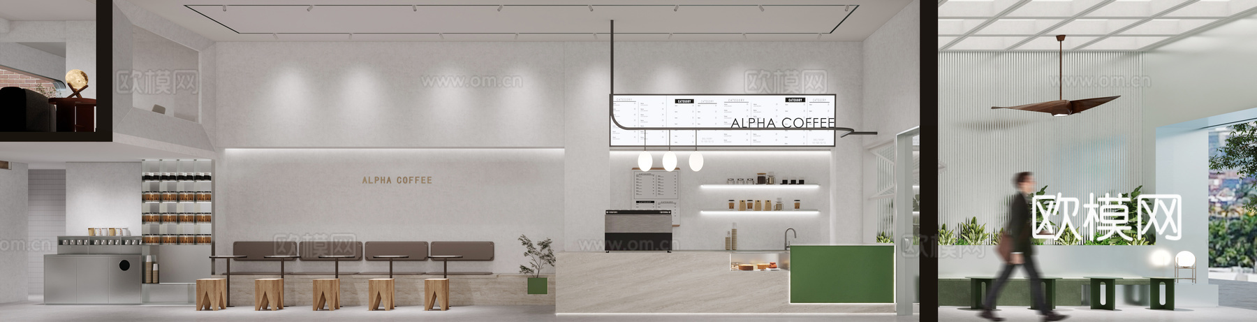 咖啡店 奶茶店 最新全套施工图 效果图合集cad施工图