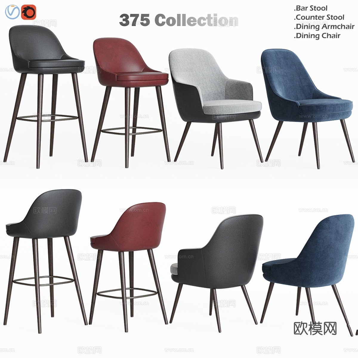 375 Walter Knoll 椅子系列3d模型下载