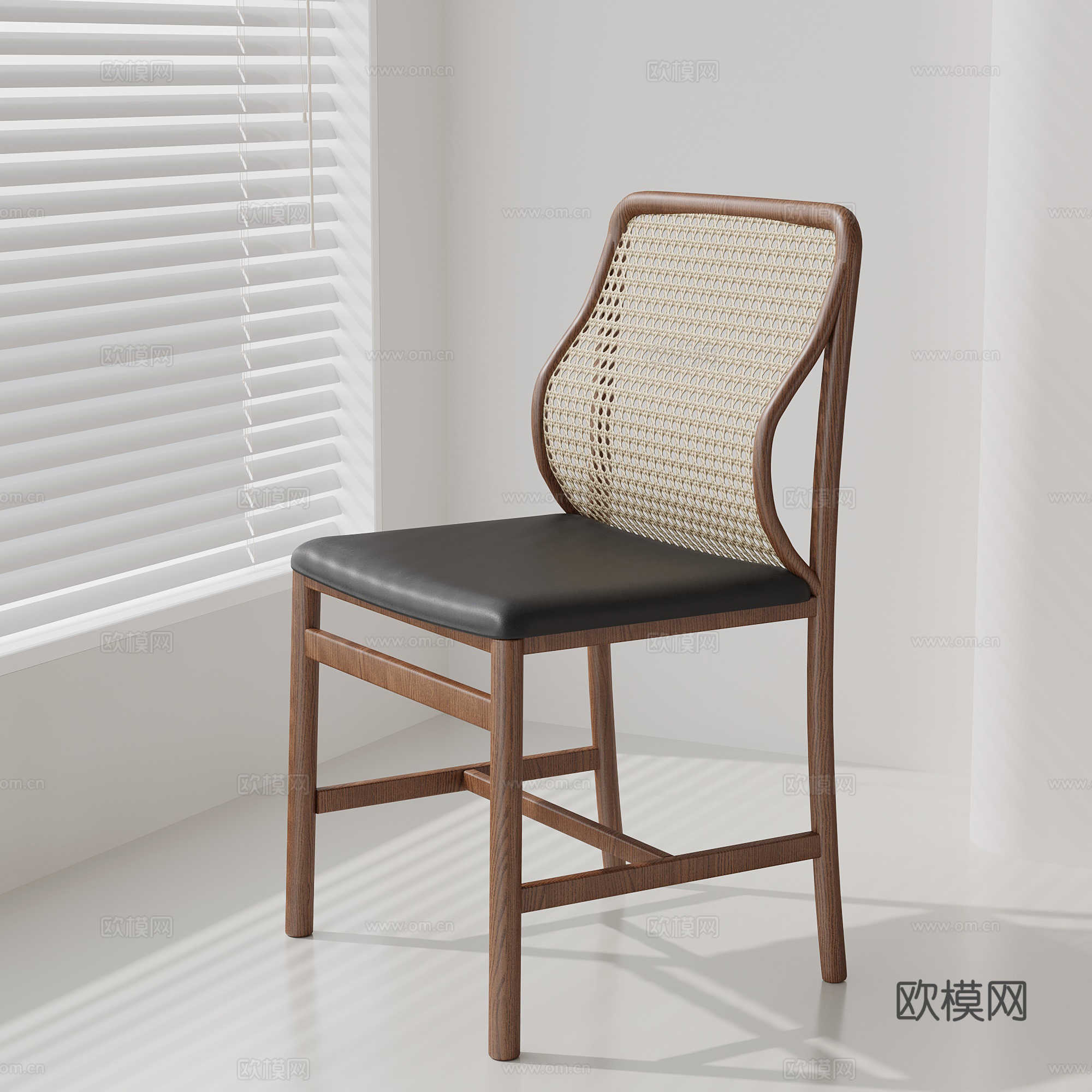 中古风餐椅 单椅 休闲椅su模型