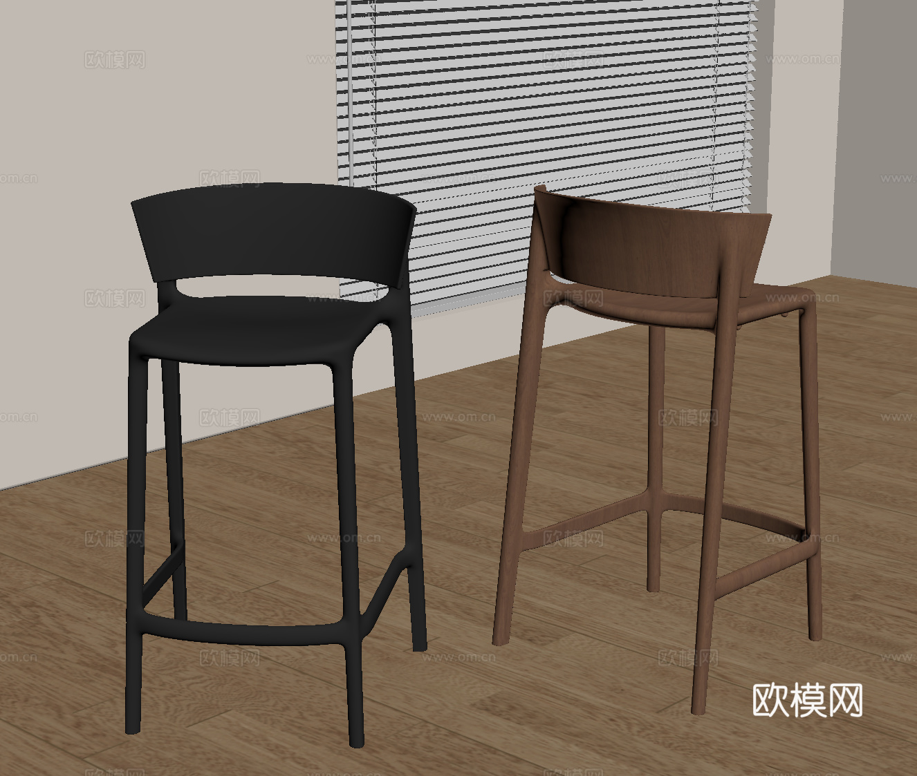 法式中古吧椅 吧凳su模型