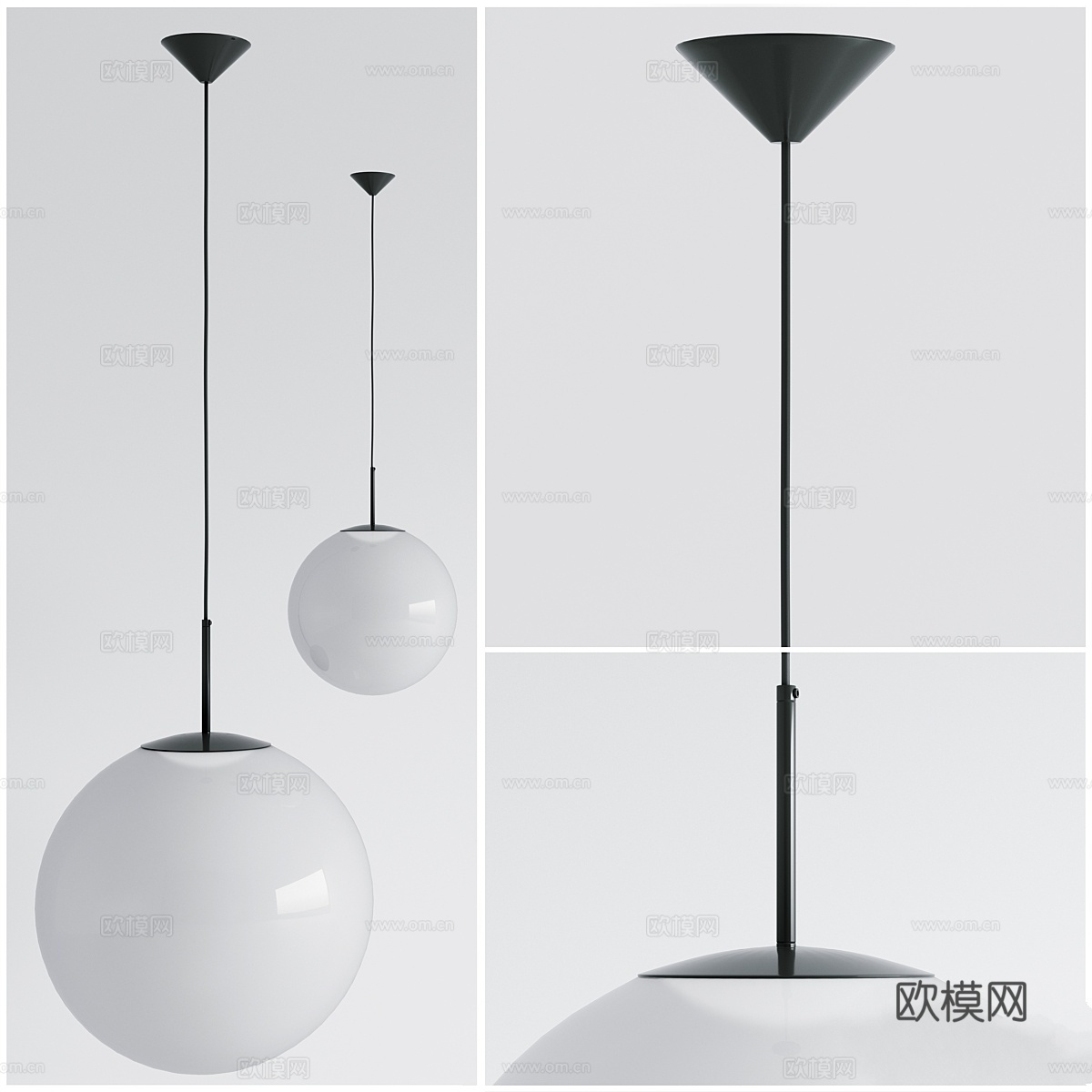 欧泊吊灯3d模型下载