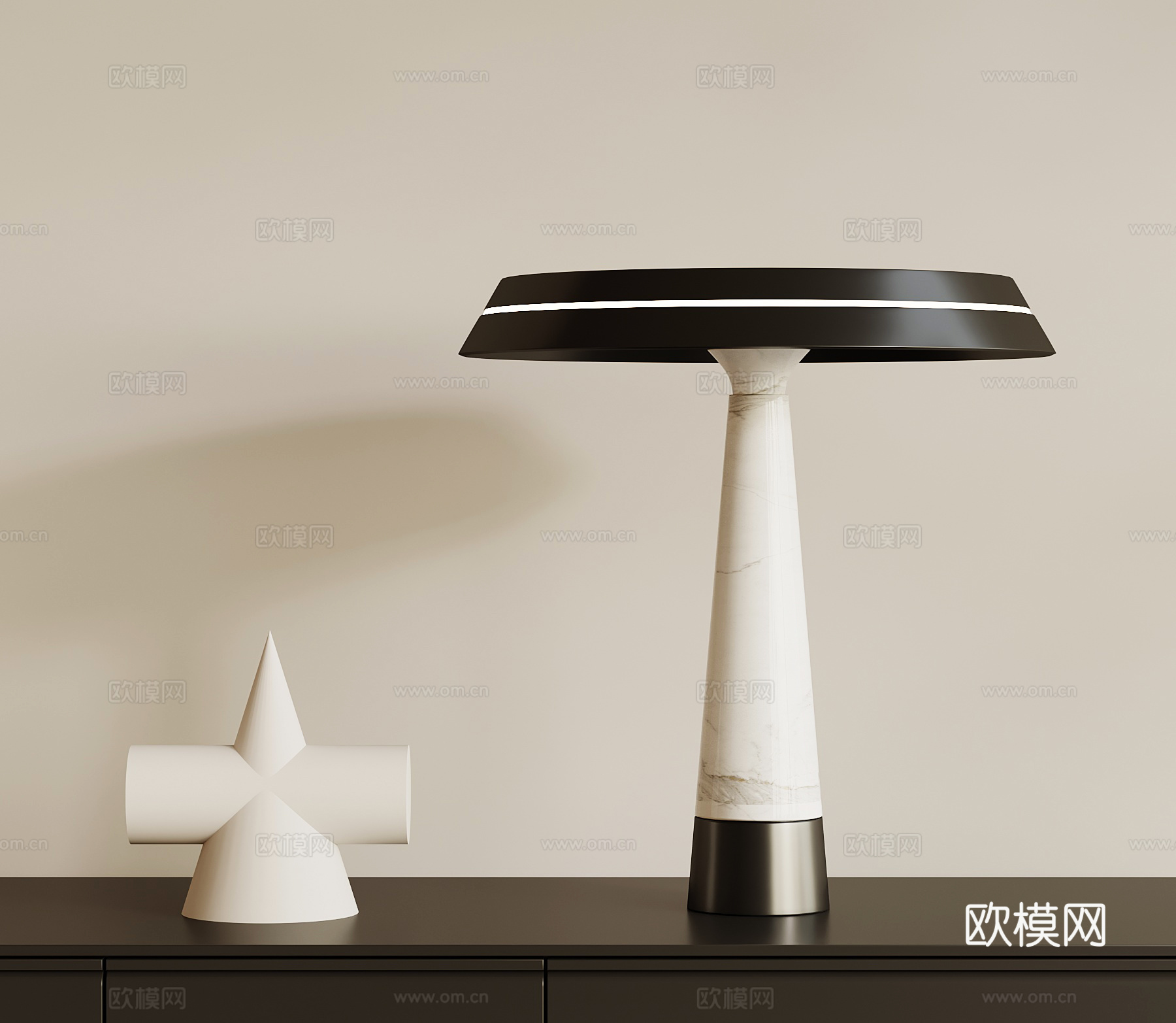 现代意式台灯su模型