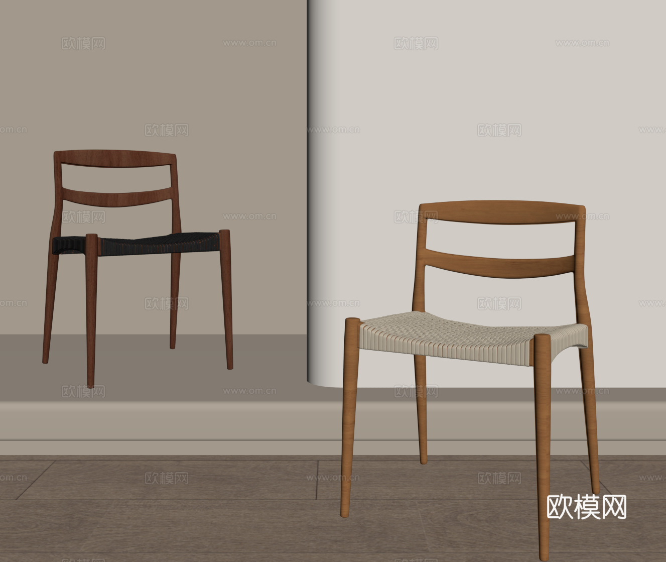 侘寂中古椅子 餐椅su模型
