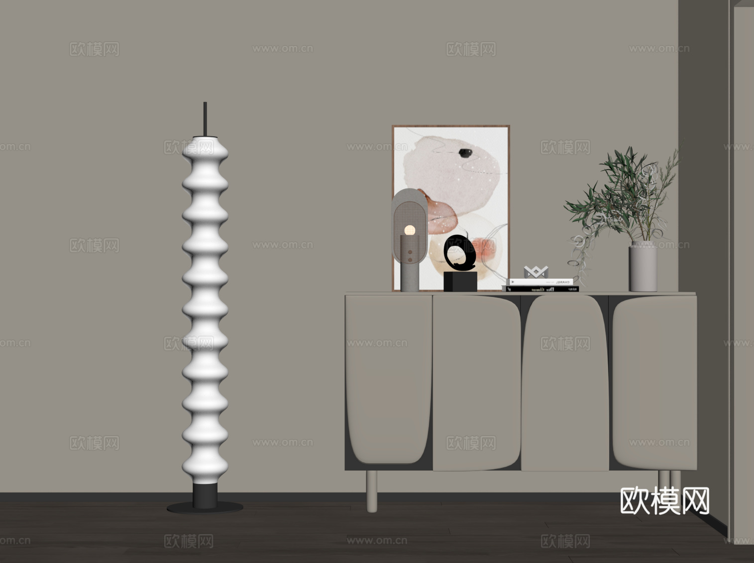 现代玄关柜 边柜su模型