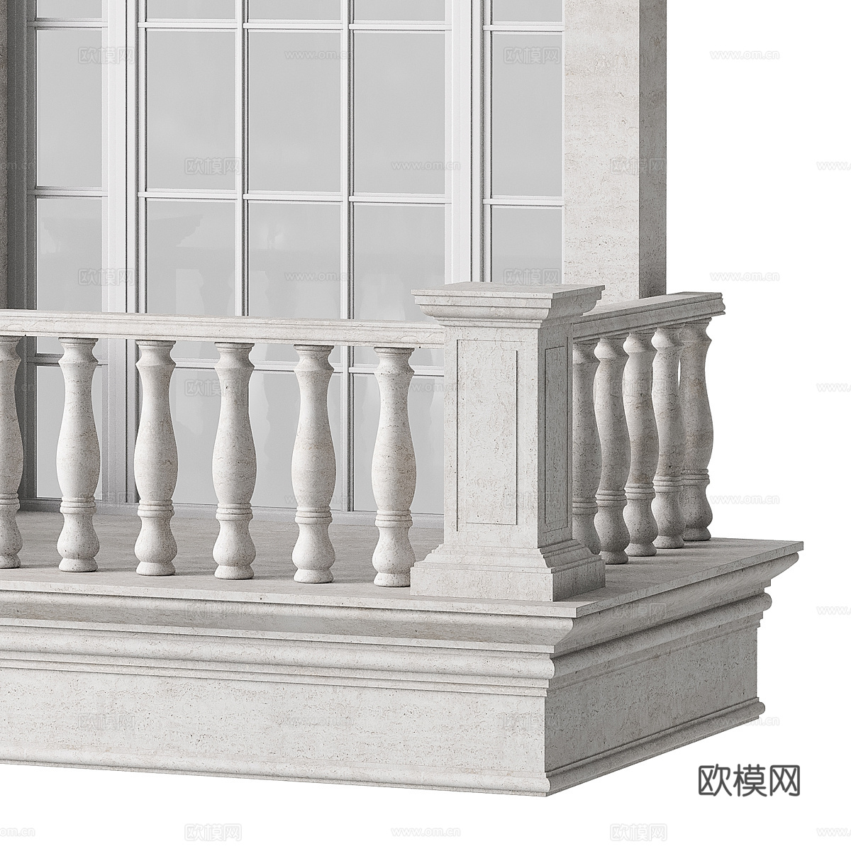 法式阳台 露台窗户 拱形窗3d模型下载（渲染图5）